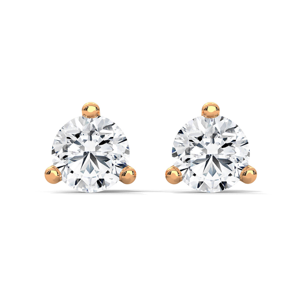 Three-Prong Round Diamond Stud Earrings (2.6 ct. tw.)