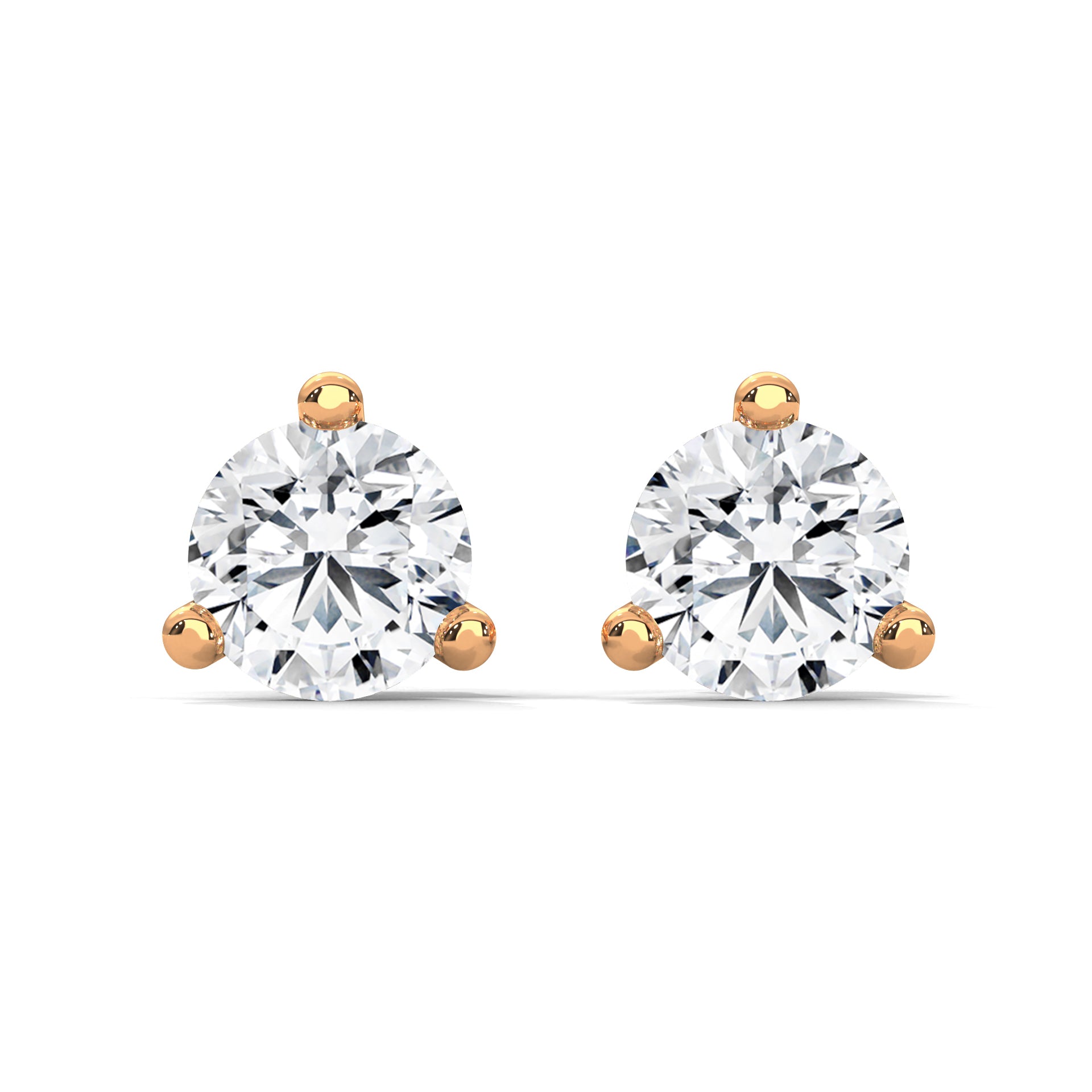 Three-Prong Round Diamond Stud Earrings (2.6 ct. tw.)