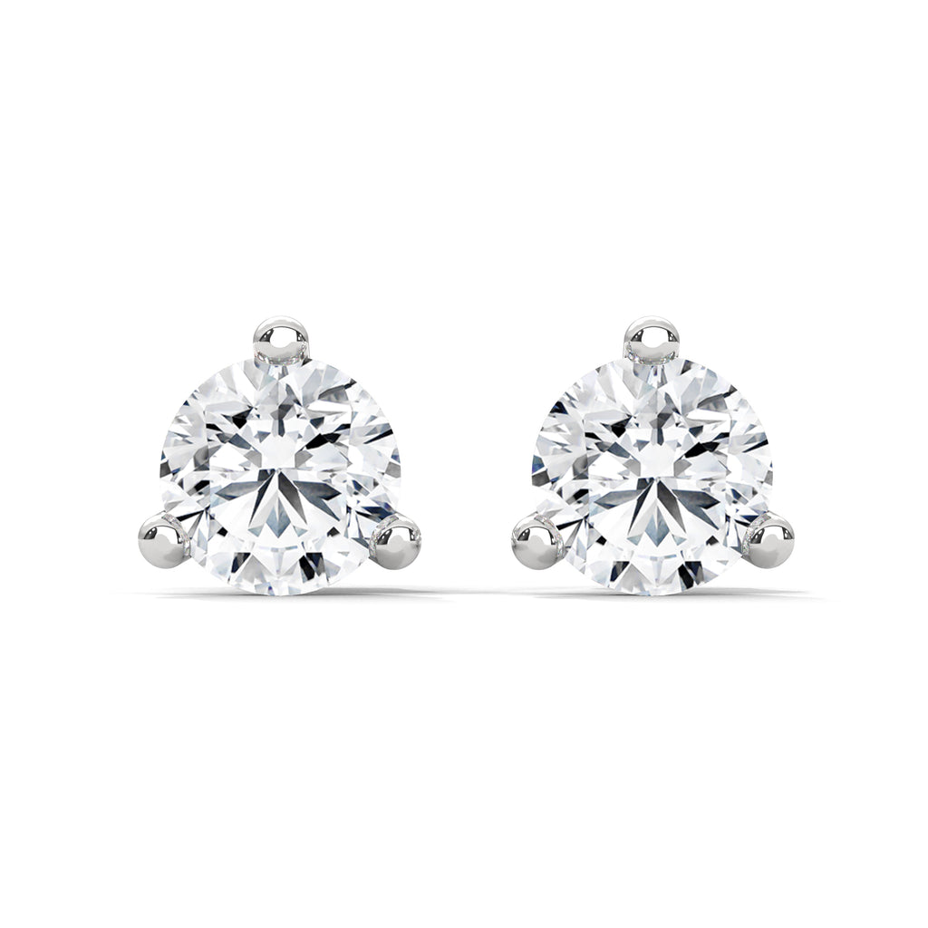 Three-Prong Round Diamond Stud Earrings (2.6 ct. tw.)