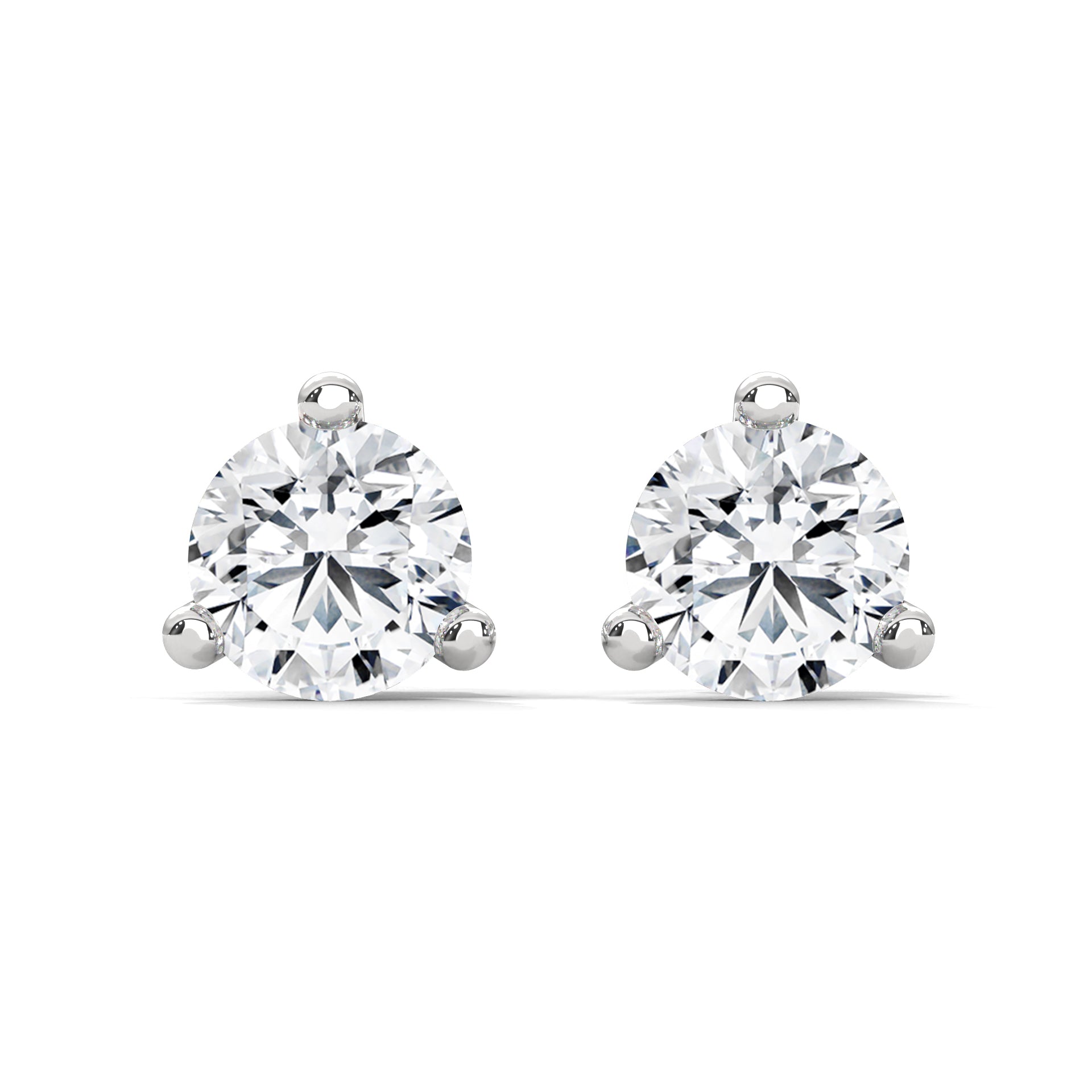 Three-Prong Round Diamond Stud Earrings (2.6 ct. tw.)