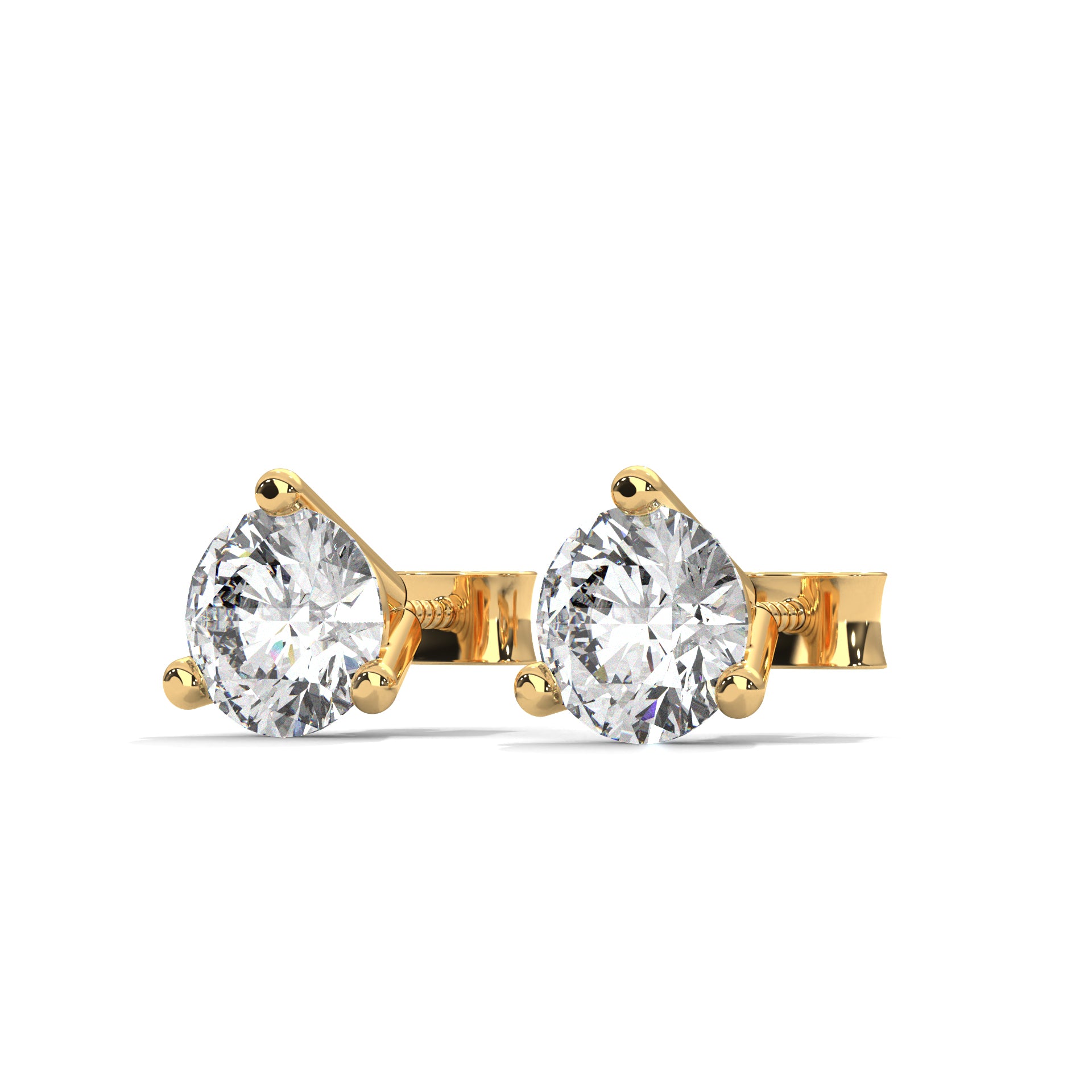 Three-Prong Round Diamond Stud Earrings (2.6 ct. tw.)