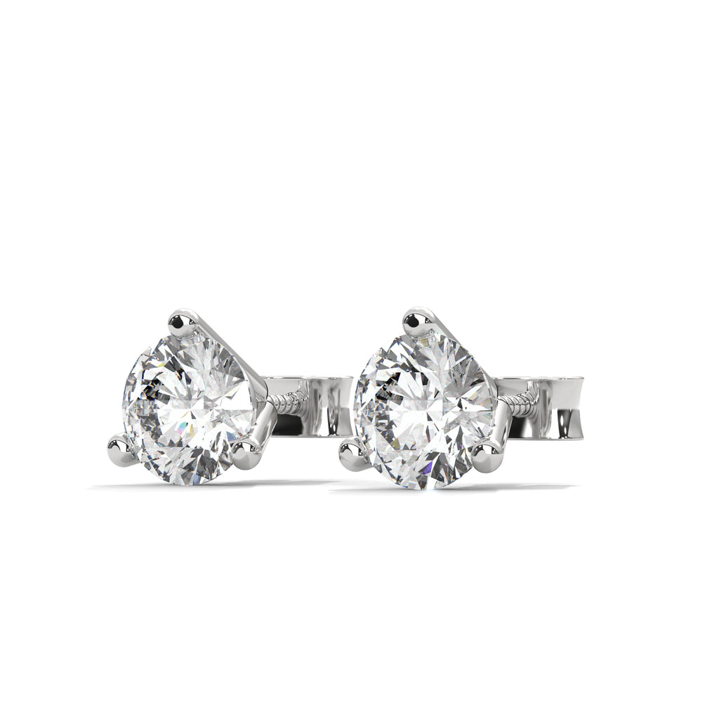 Three-Prong Round Diamond Stud Earrings (2.6 ct. tw.)