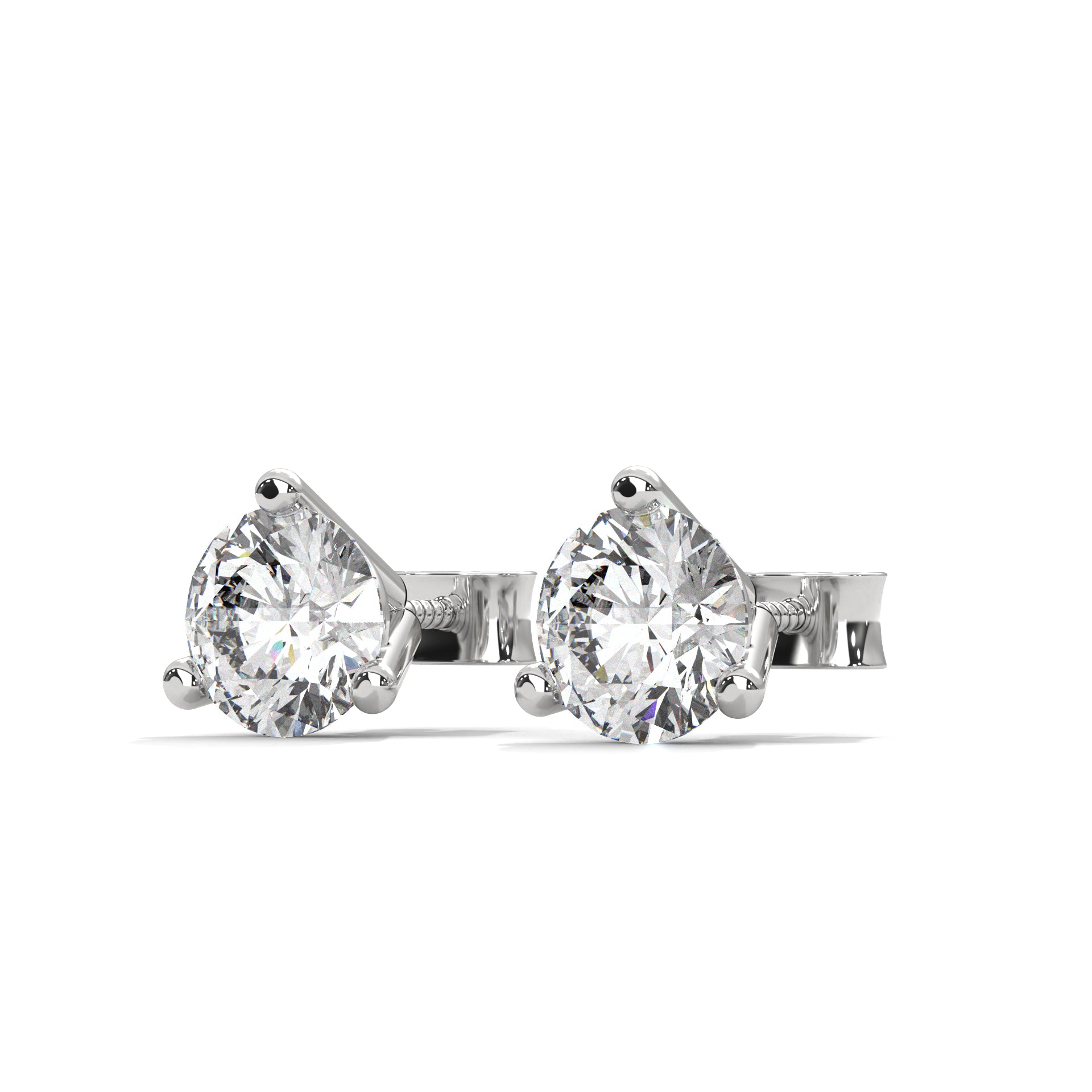 Three-Prong Round Diamond Stud Earrings (2.6 ct. tw.)