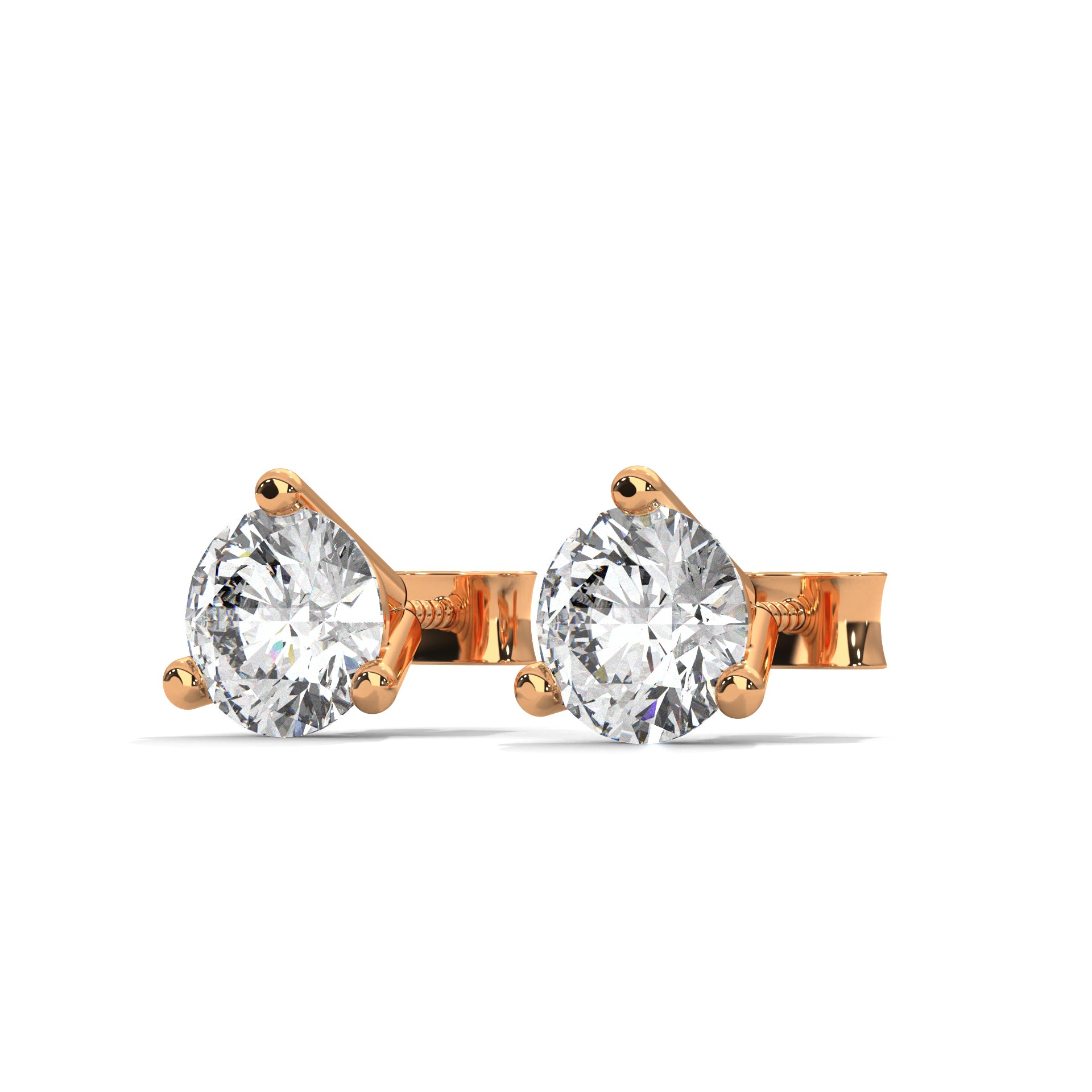 Three-Prong Round Diamond Stud Earrings (2.6 ct. tw.)