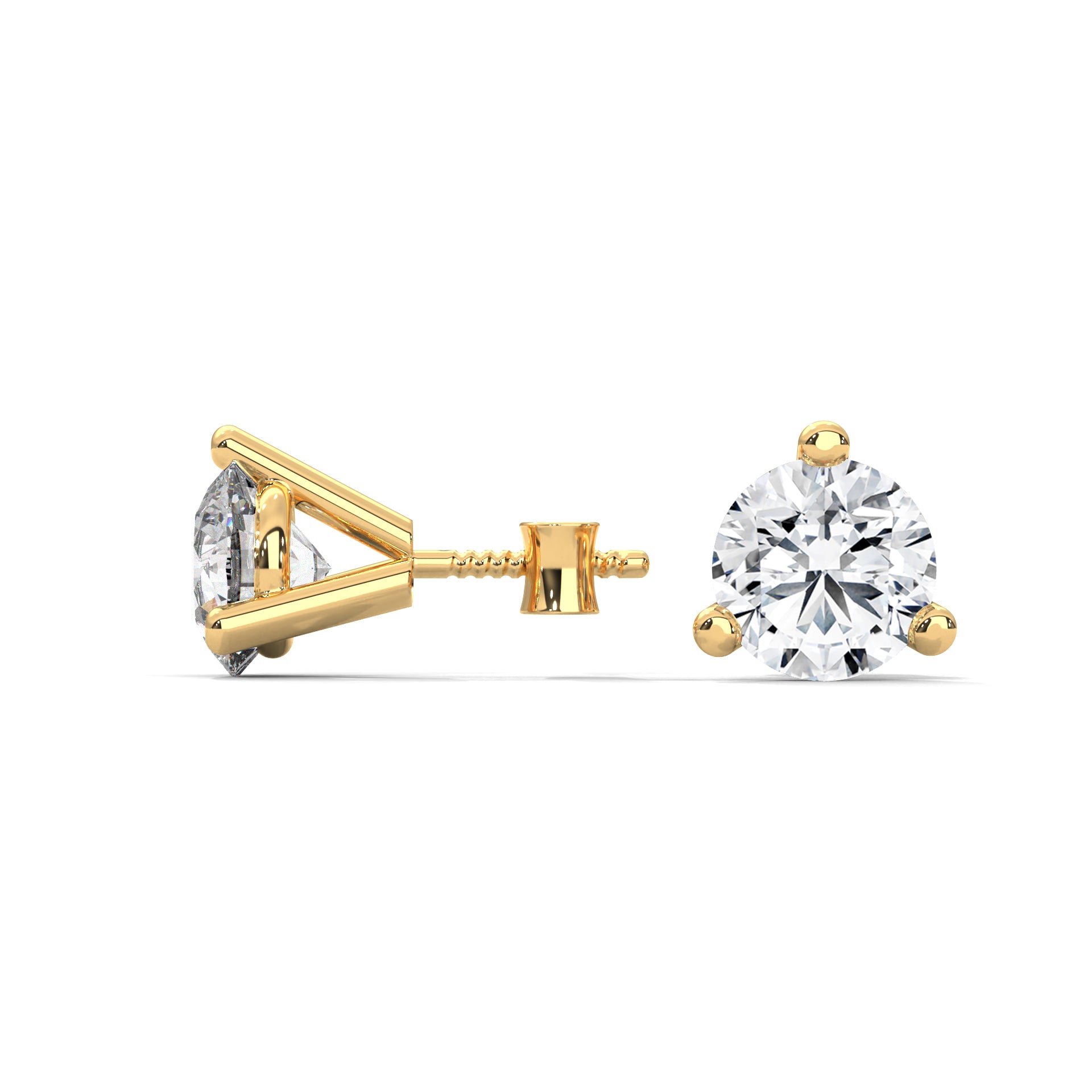 Three-Prong Round Diamond Stud Earrings (2.6 ct. tw.)