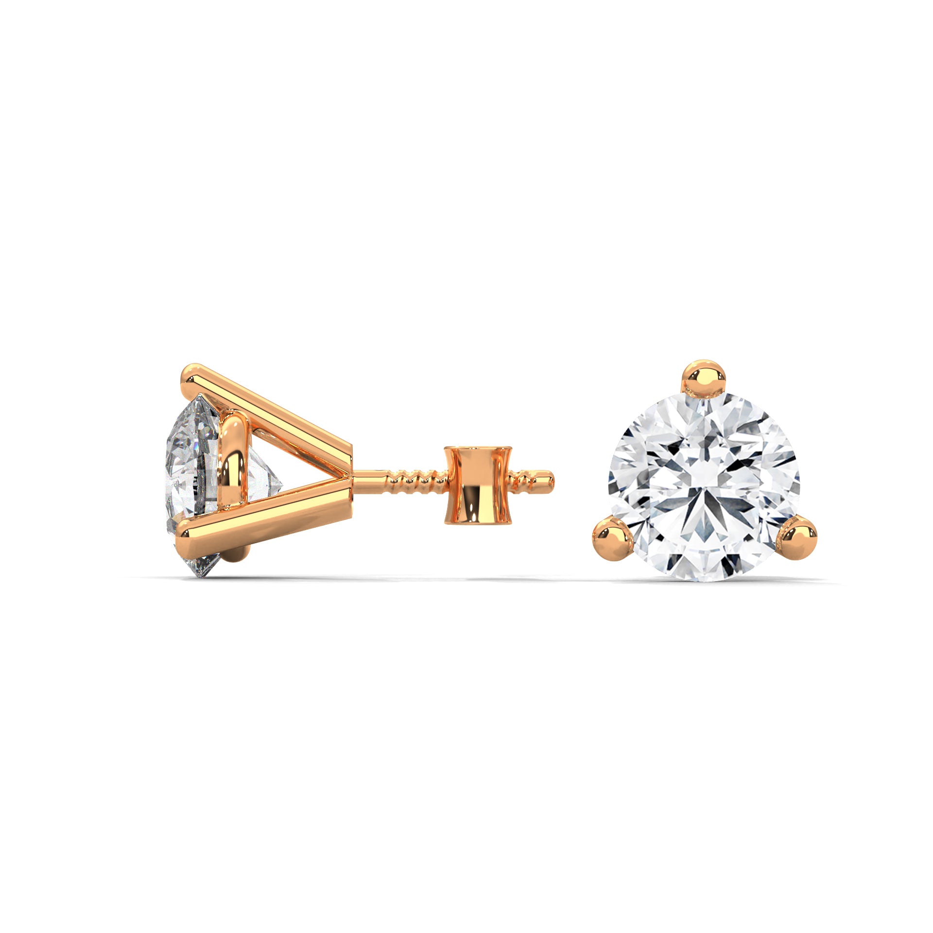 Three-Prong Round Diamond Stud Earrings (2.6 ct. tw.)