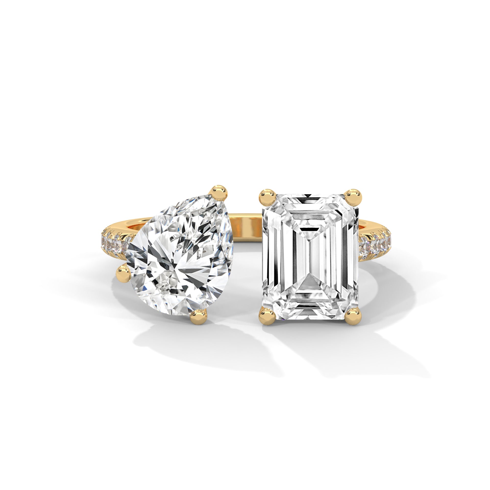 Toi et Moi Pear and Emerald Diamond Ring (4ct. tw.)