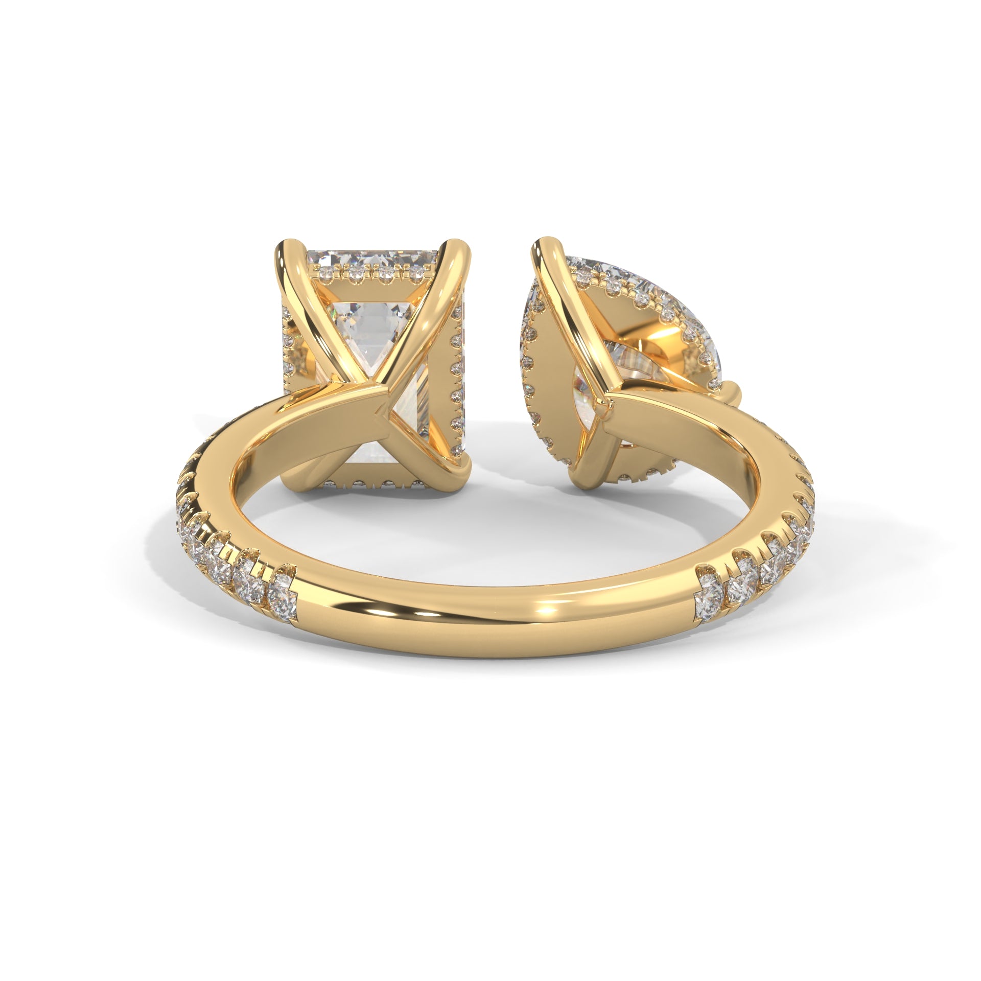 Toi et Moi Pear and Emerald Diamond Ring (4ct. tw.)