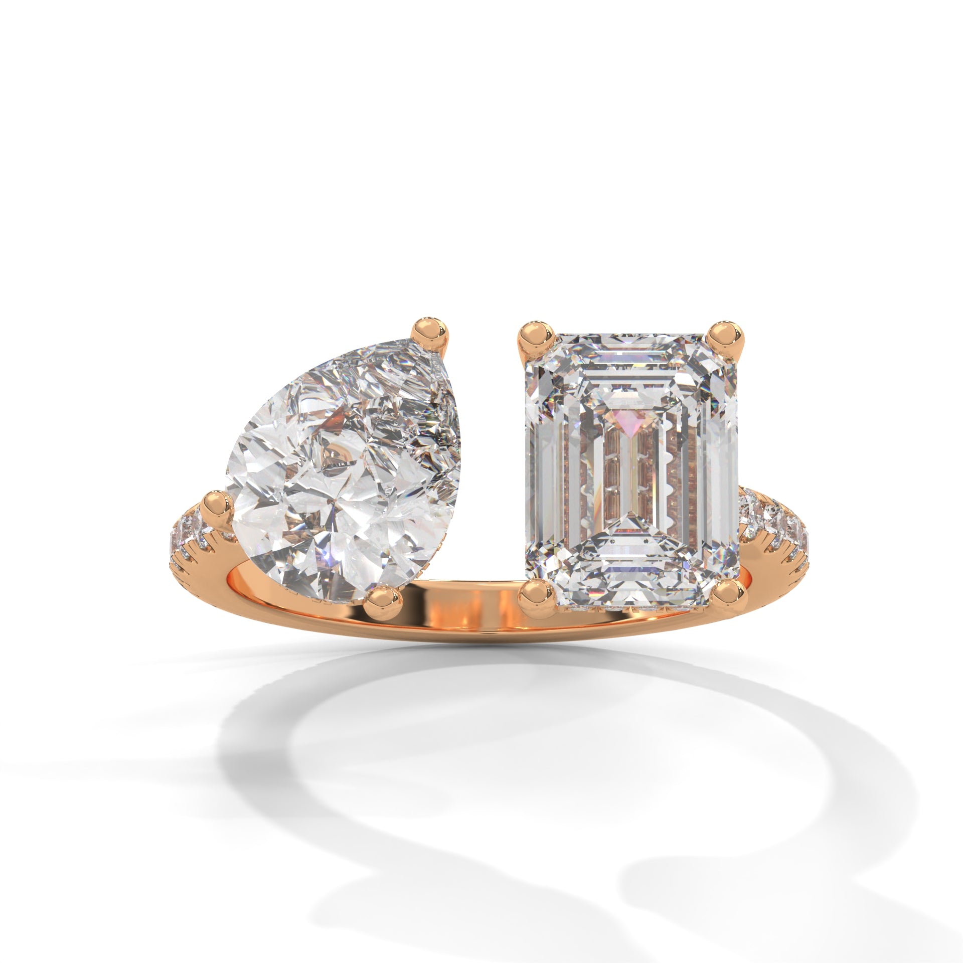 Toi et Moi Pear and Emerald Diamond Ring (4ct. tw.)