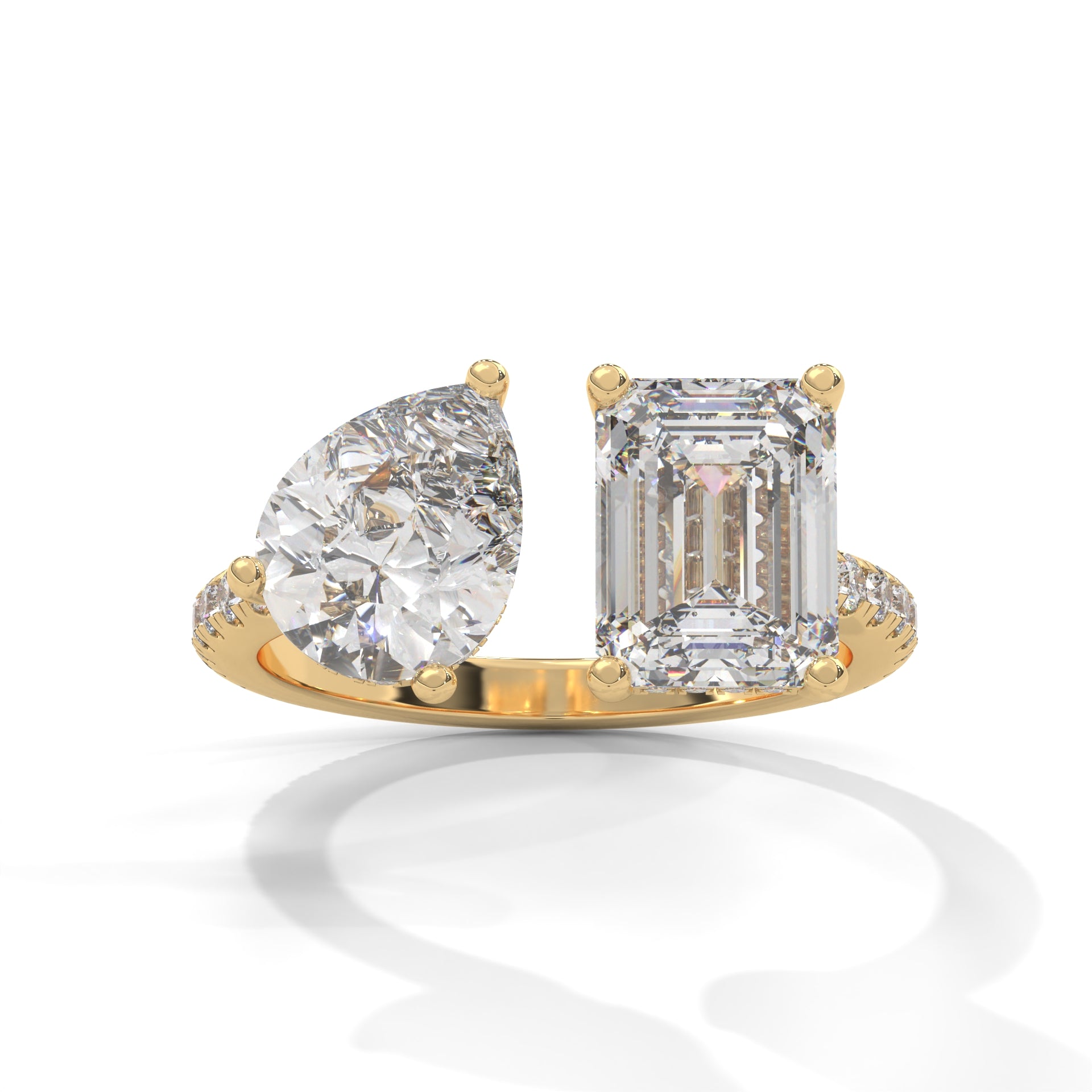 Toi et Moi Pear and Emerald Diamond Ring (4ct. tw.)
