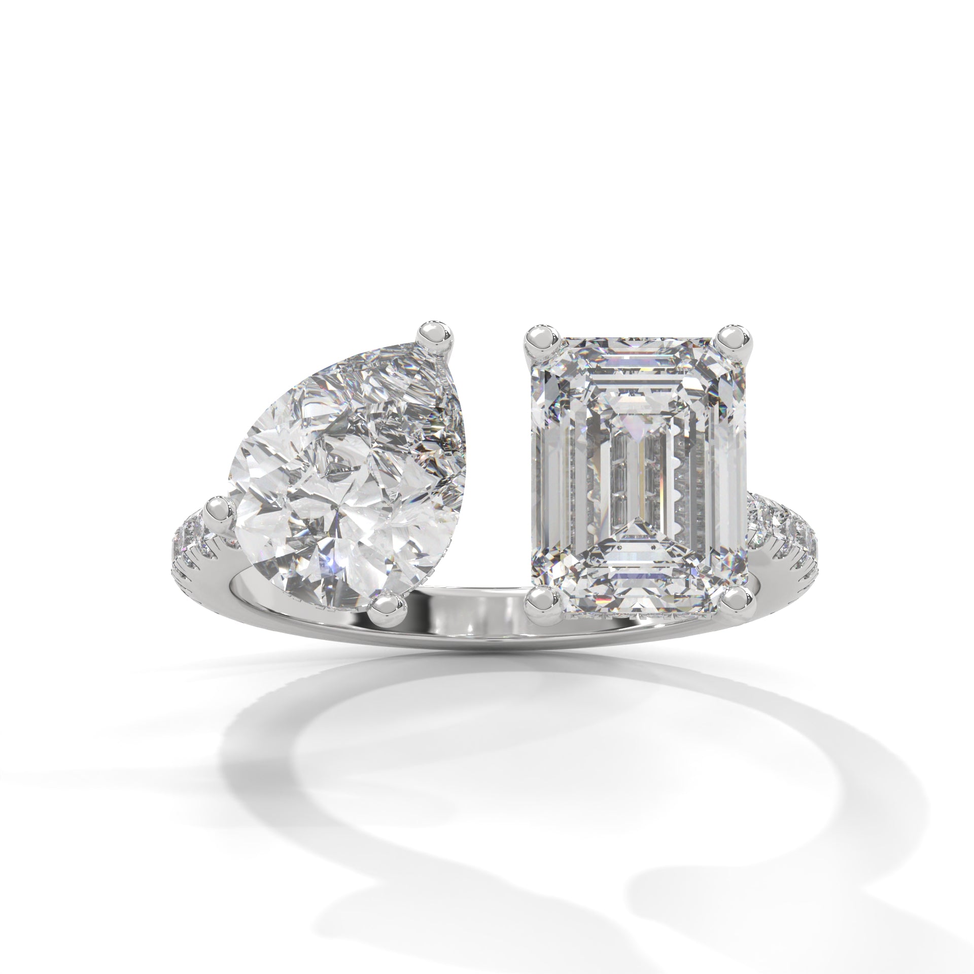 Toi et Moi Pear and Emerald Diamond Ring (4ct. tw.)