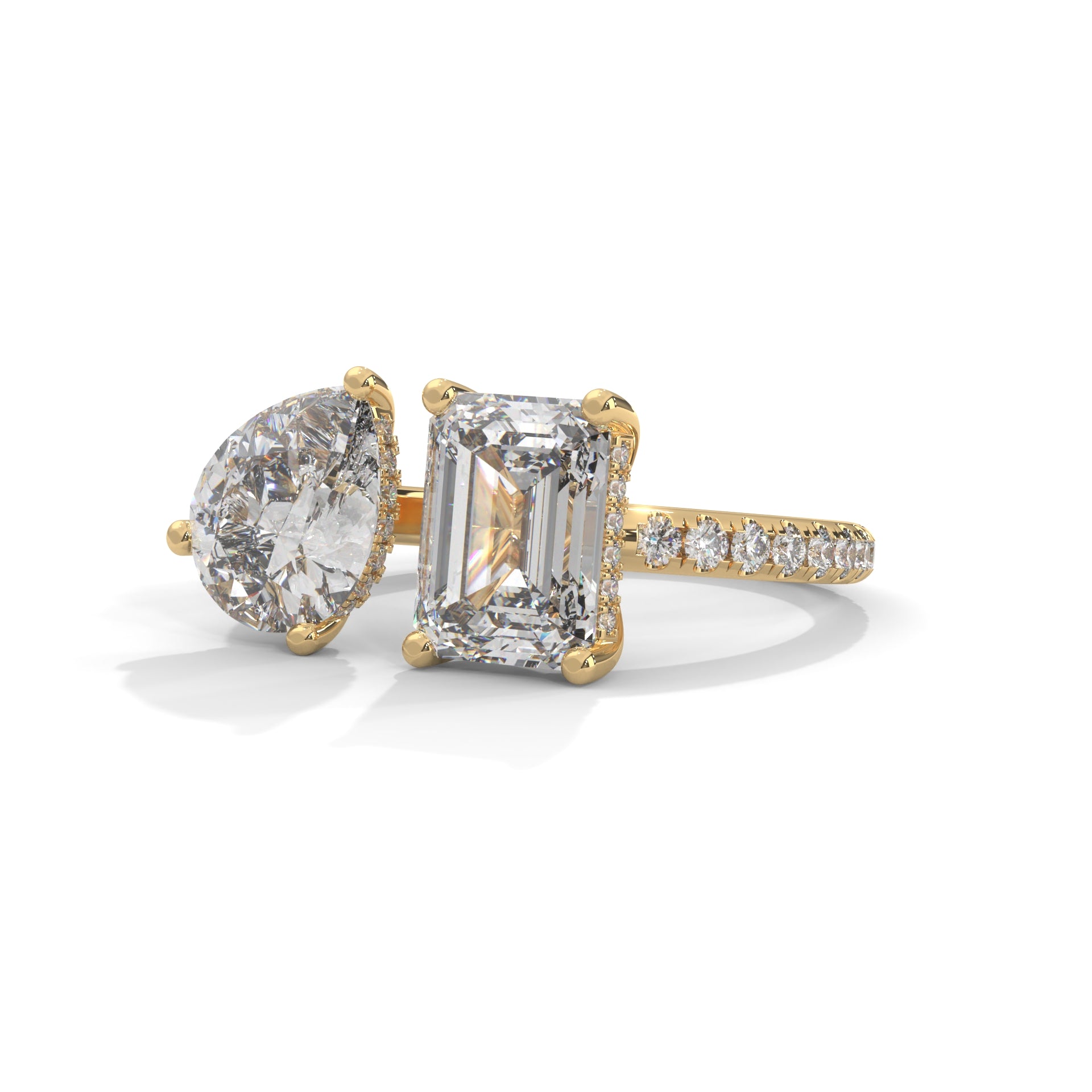 Toi et Moi Pear and Emerald Diamond Ring (4ct. tw.)