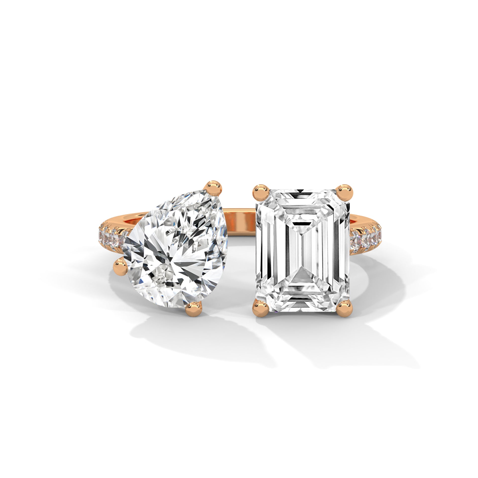 Toi et Moi Pear and Emerald Diamond Ring (4ct. tw.)