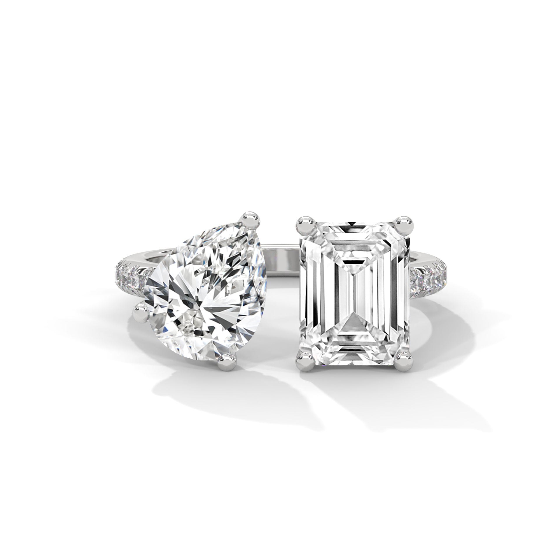 Toi et Moi Pear and Emerald Diamond Ring (4ct. tw.)