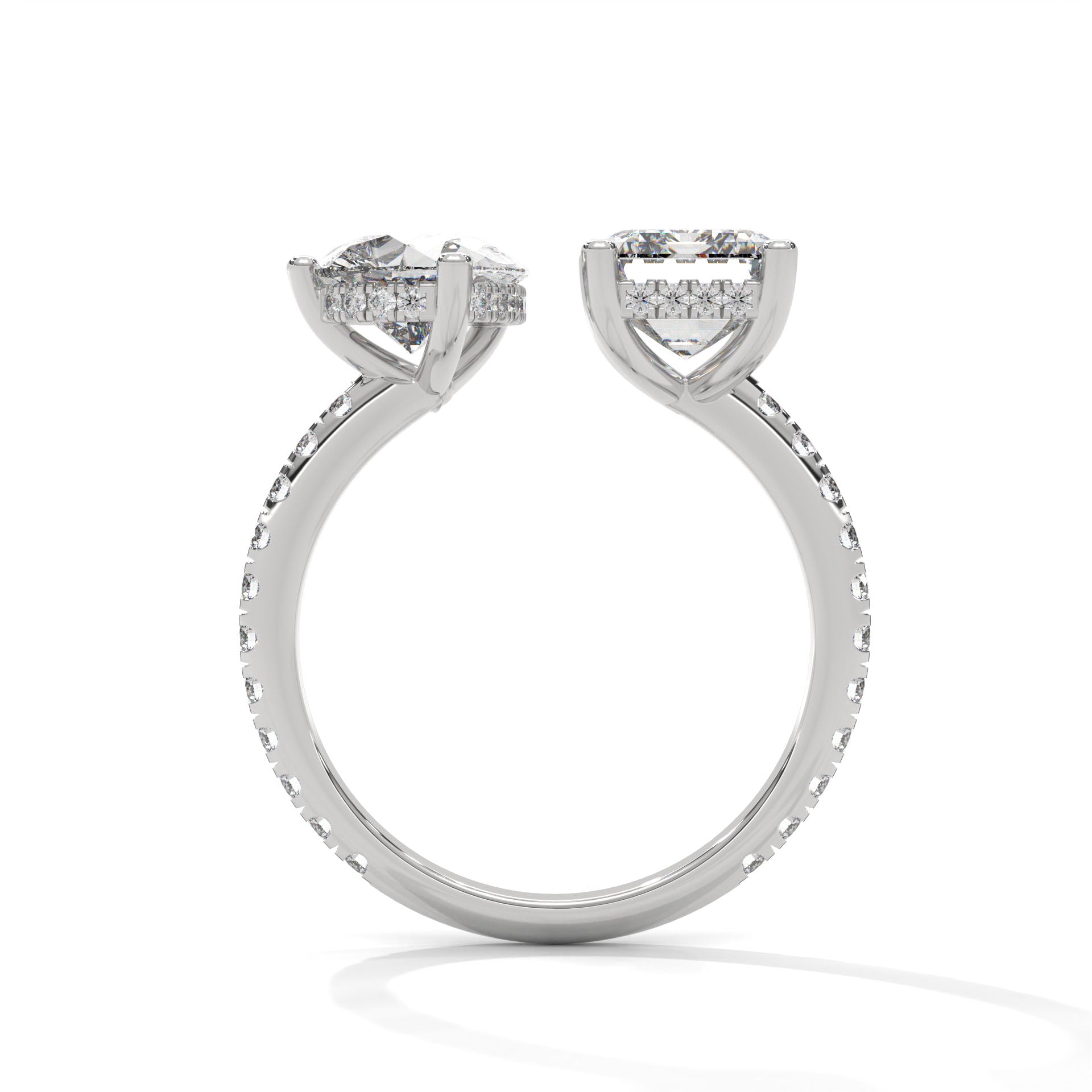 Toi et Moi Pear and Emerald Diamond Ring (4ct. tw.)