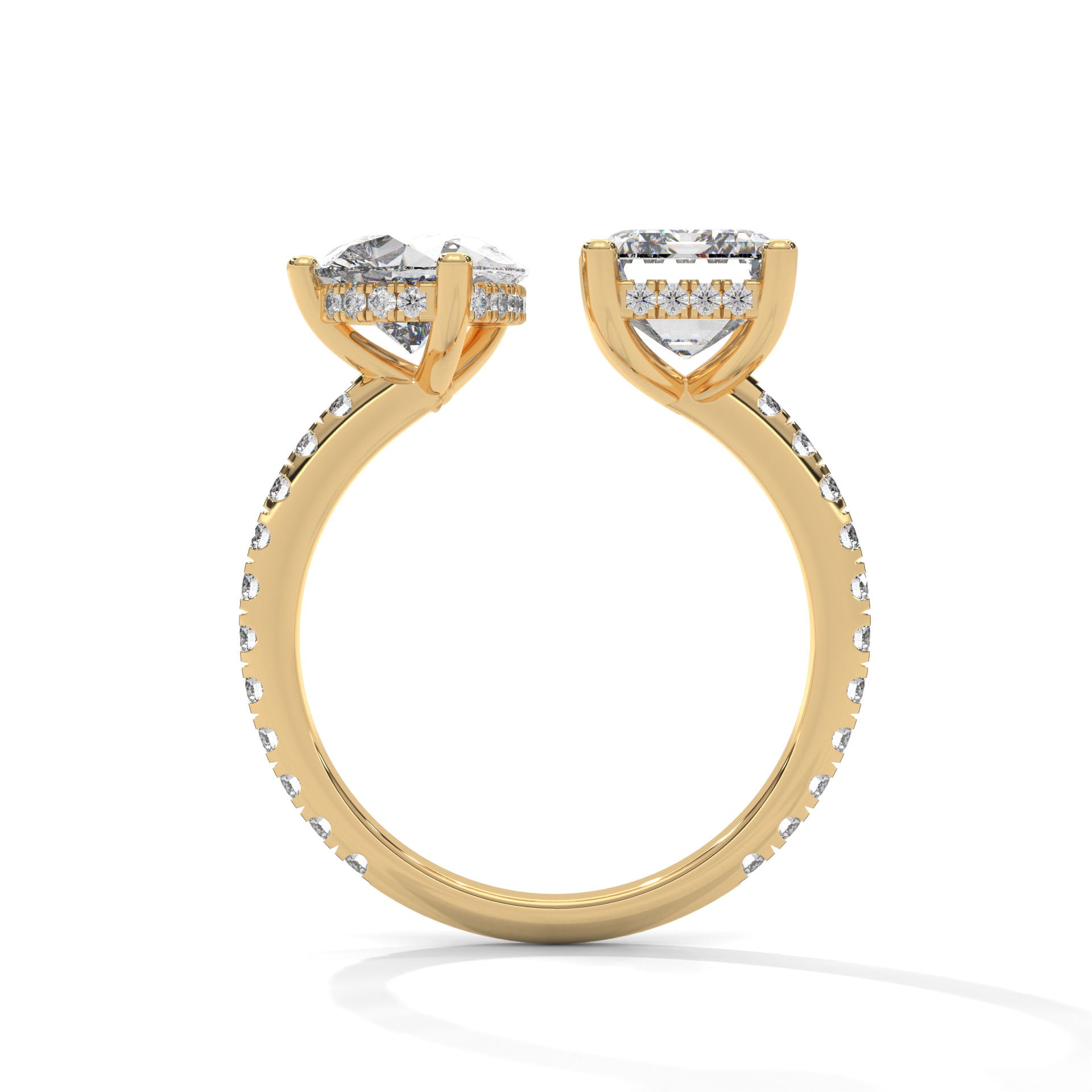 Toi et Moi Pear and Emerald Diamond Ring (4ct. tw.)
