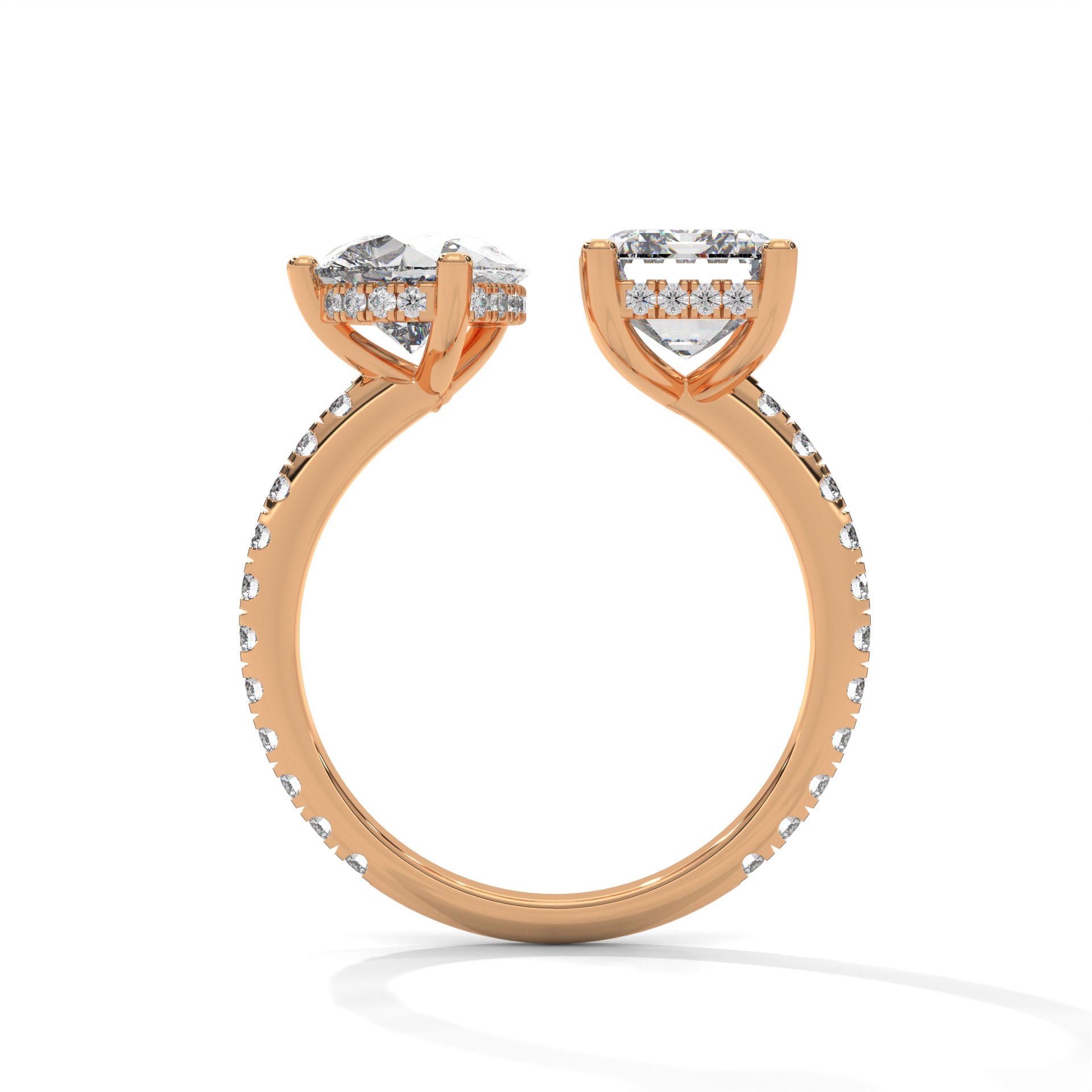 Toi et Moi Pear and Emerald Diamond Ring (4ct. tw.)