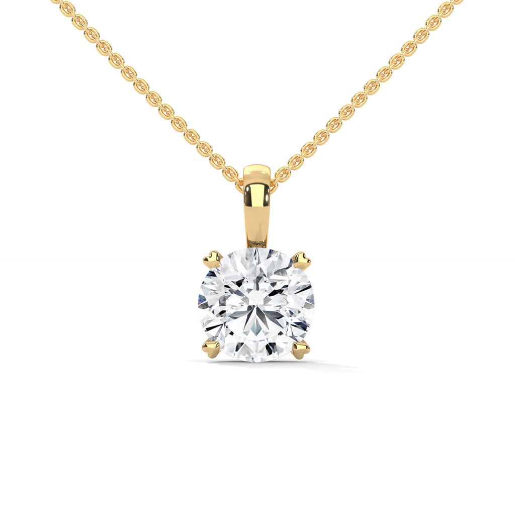 Aria Round Diamond Pendant Necklace - front view