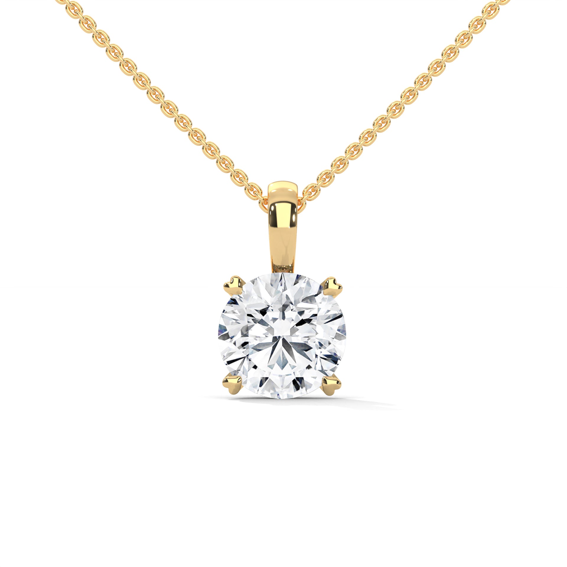 Aria Round Diamond Pendant Necklace - front view
