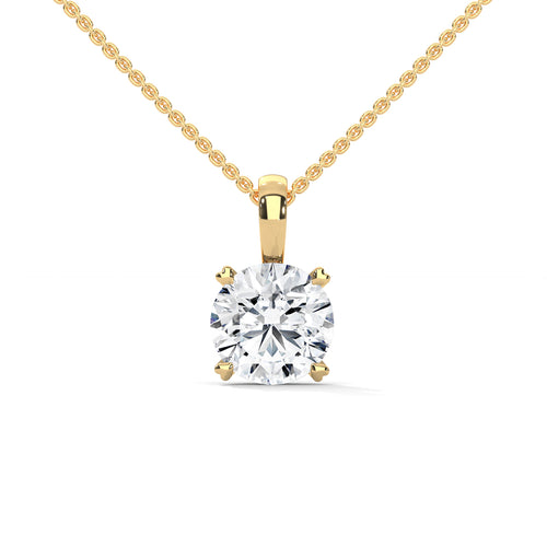 Aria Round Diamond Pendant Necklace - front view