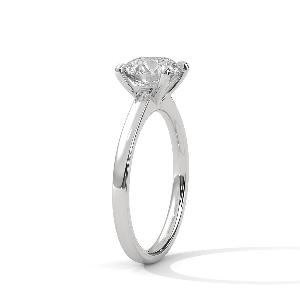 Amara Round Solitaire Diamond Ring - side view