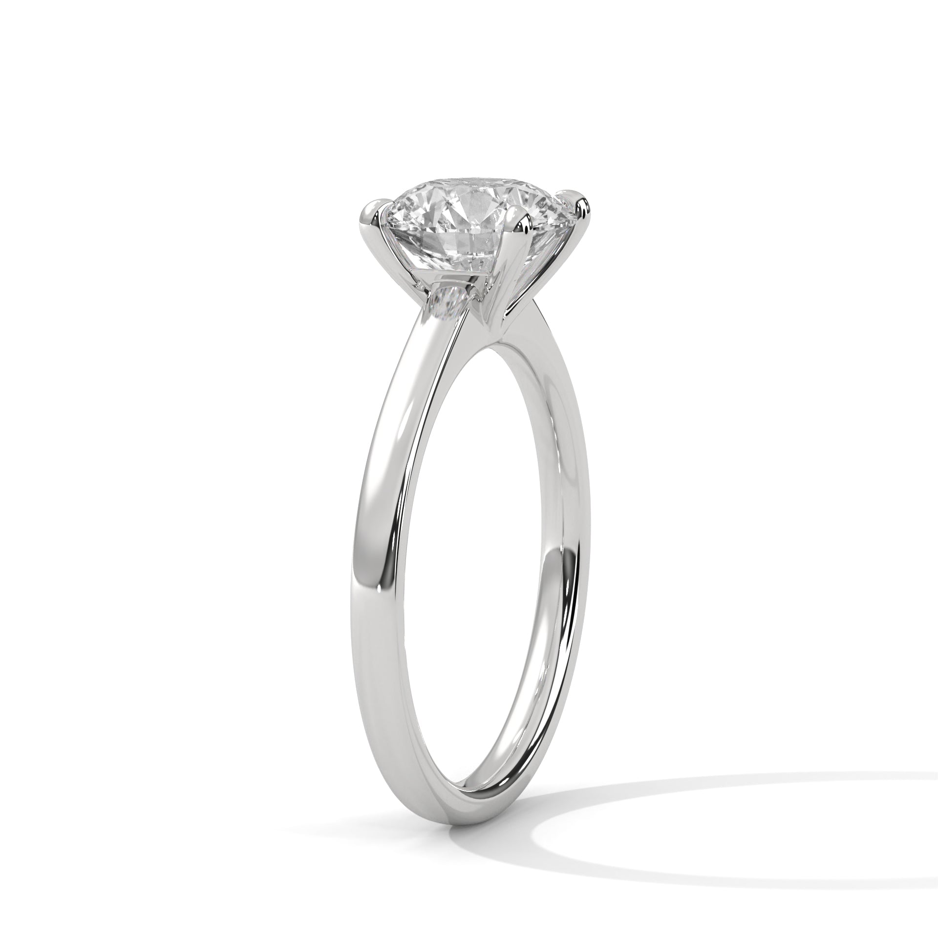 Amara Round Solitaire Diamond Ring - side view