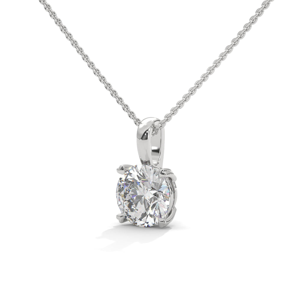 Aria Round Diamond Pendant Necklace - close up
