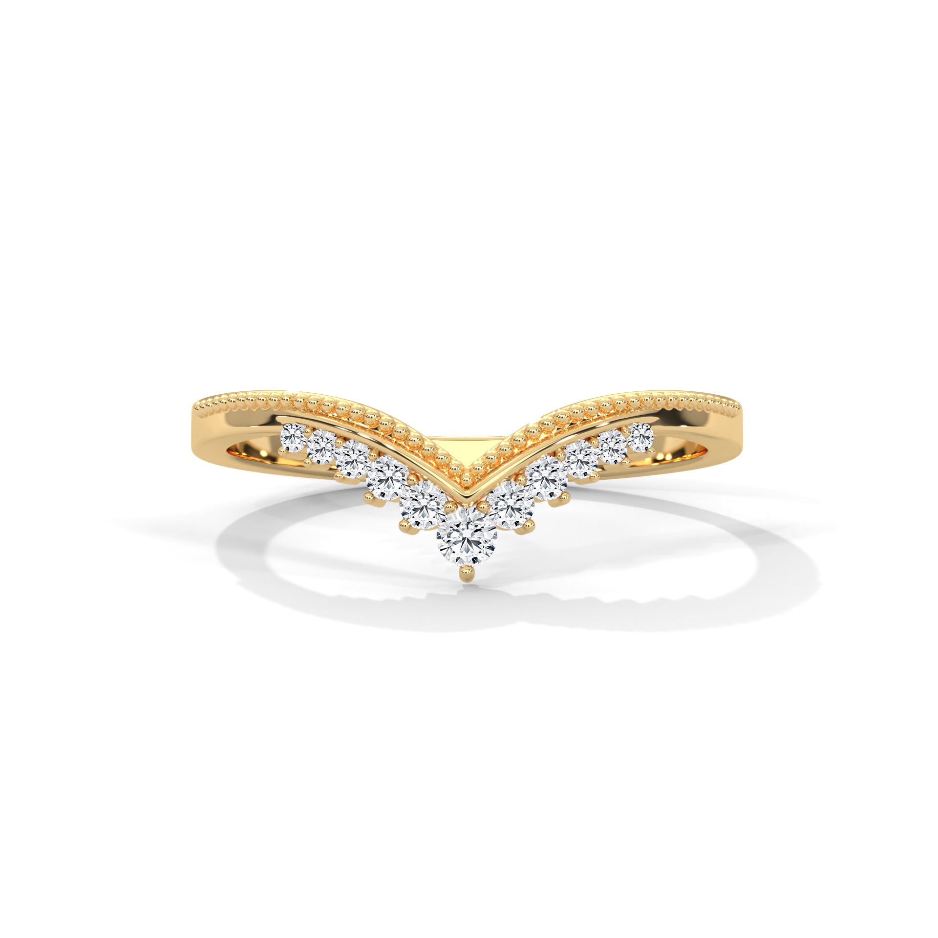 Aveline Chevron Diamond Band in yellow gold