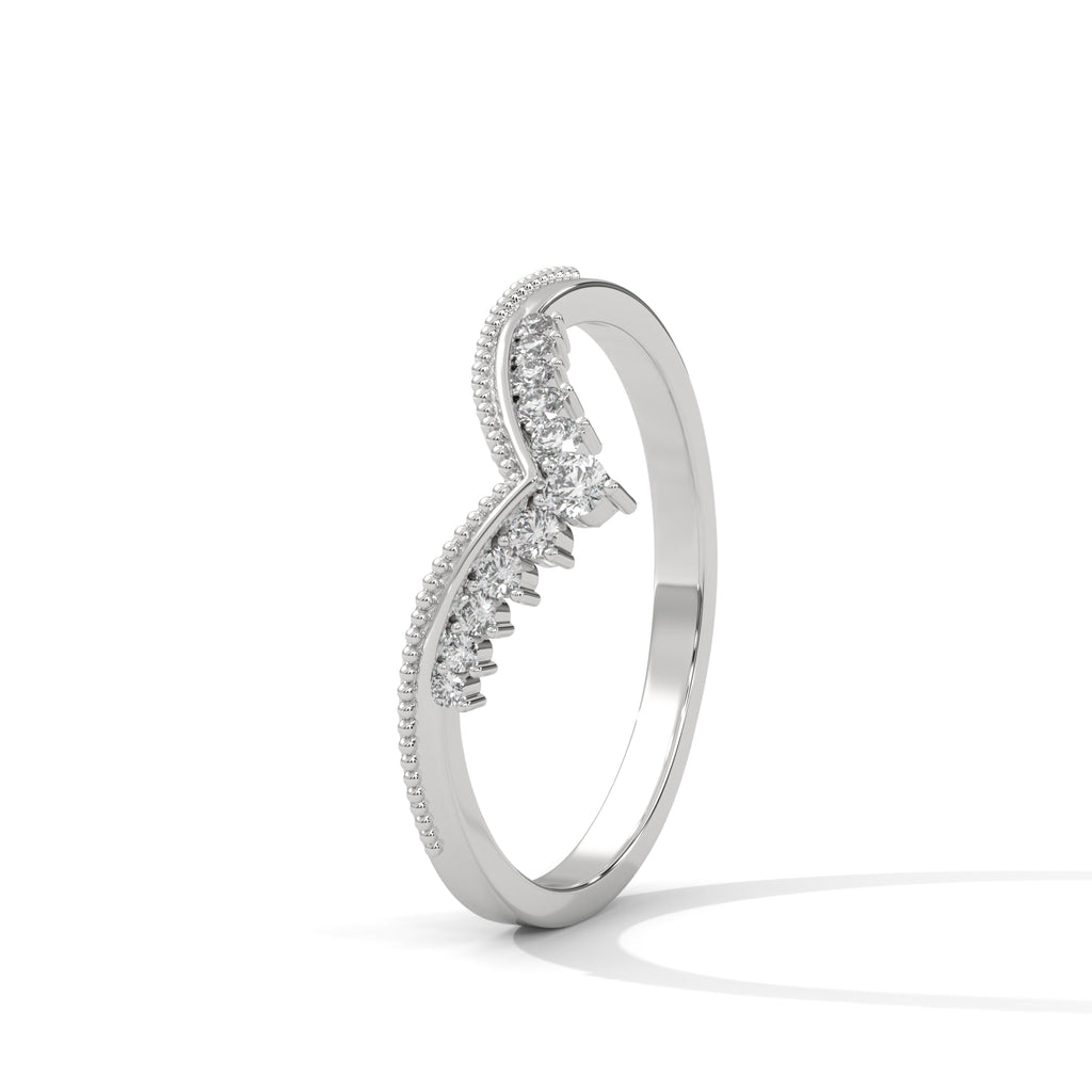 Aveline Chevron Diamond Band in rose gold