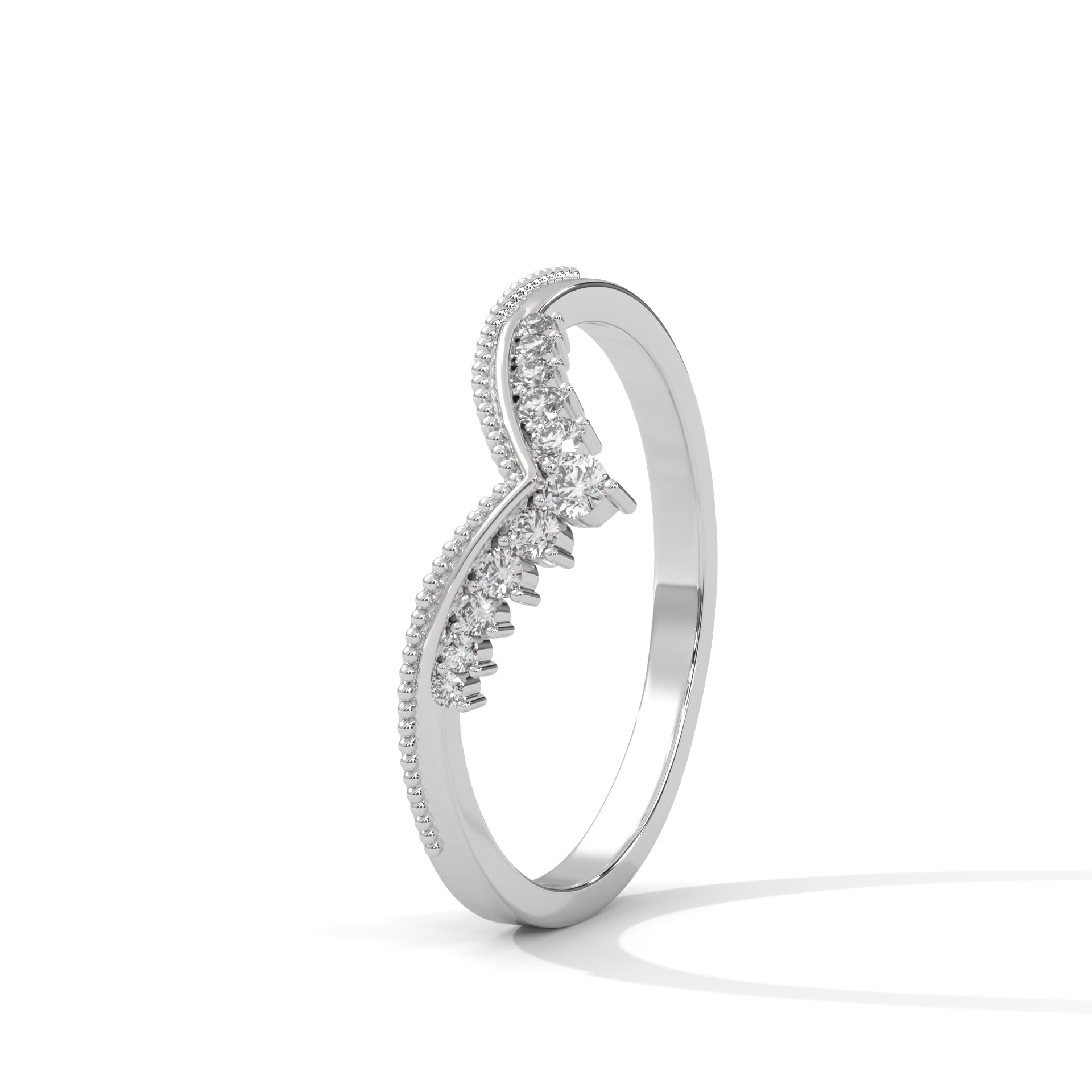 Aveline Chevron Diamond Band in rose gold