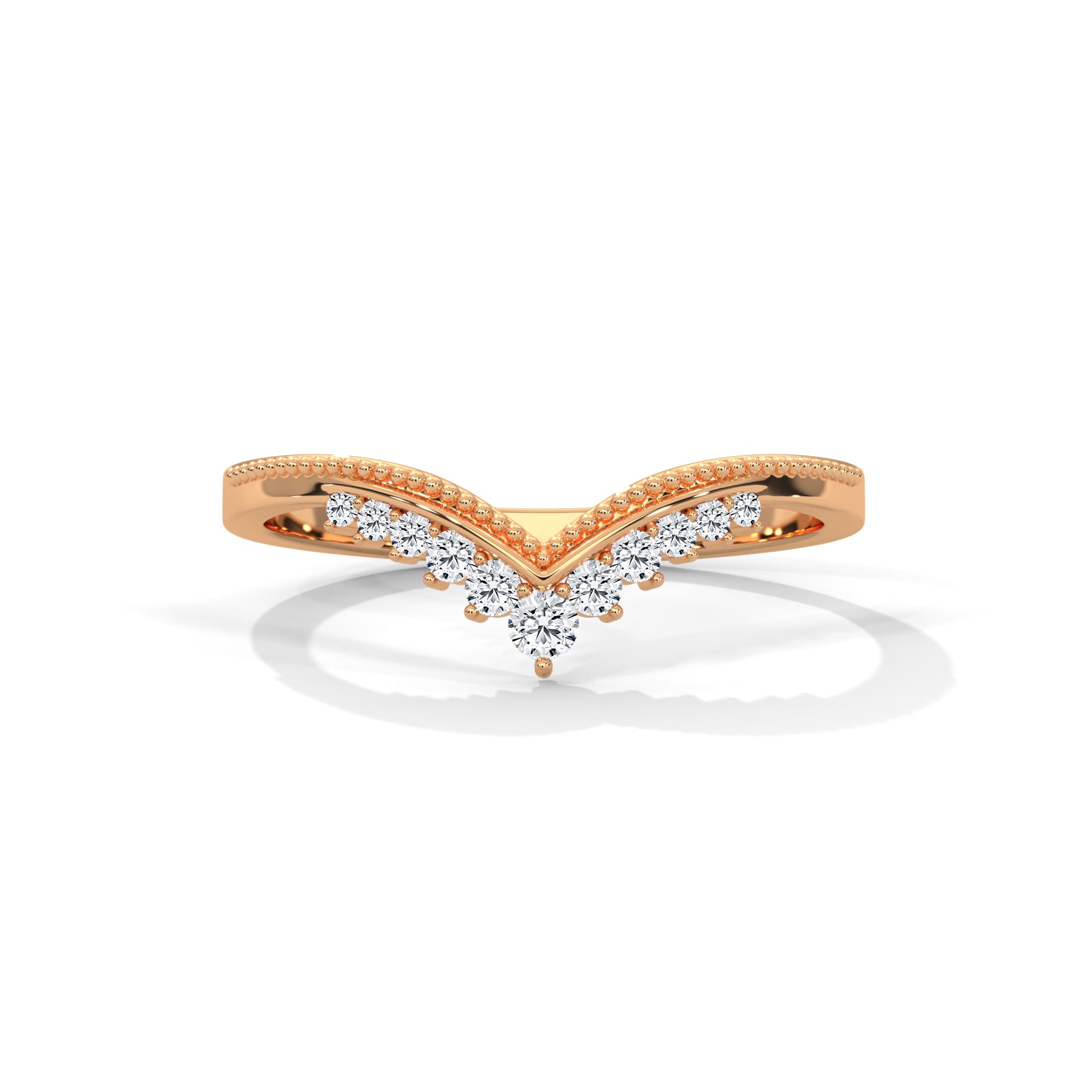 Aveline Chevron Diamond Band - angle view
