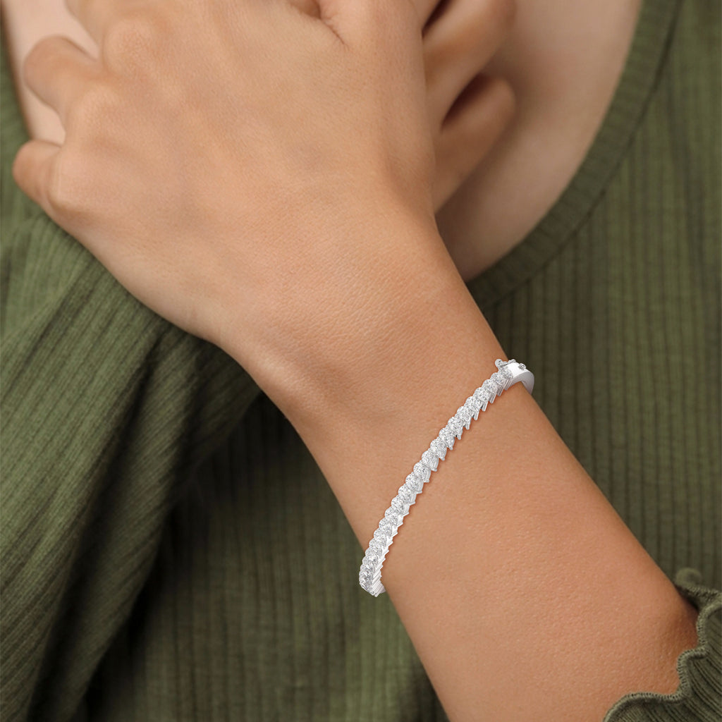Colette Pear Diamond Bangle in 14kt white gold