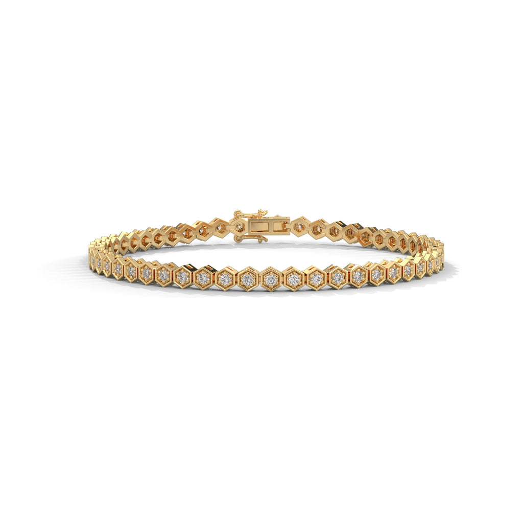 Hazel Hexagon Link Diamond Bracelet
