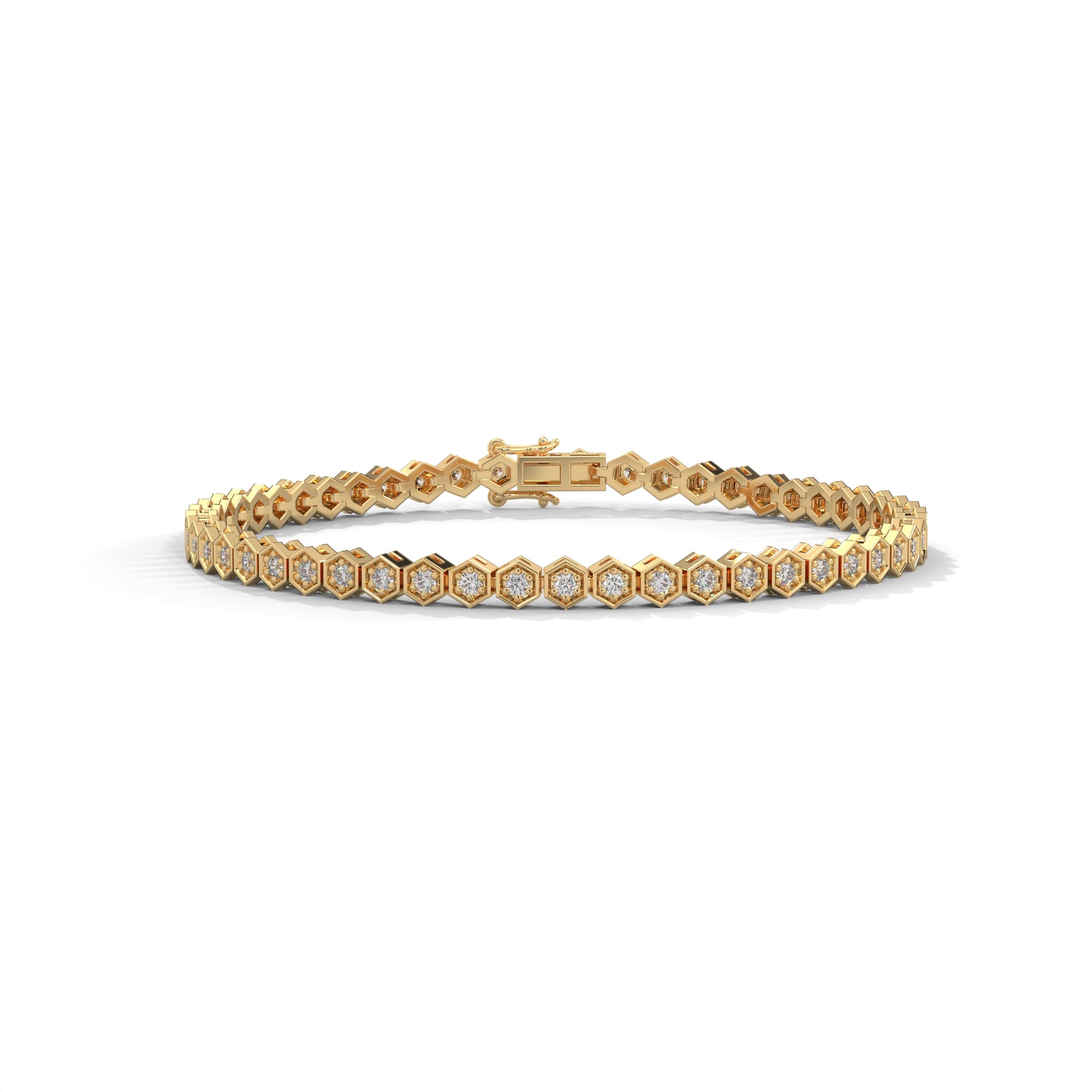 Hazel Hexagon Link Diamond Bracelet