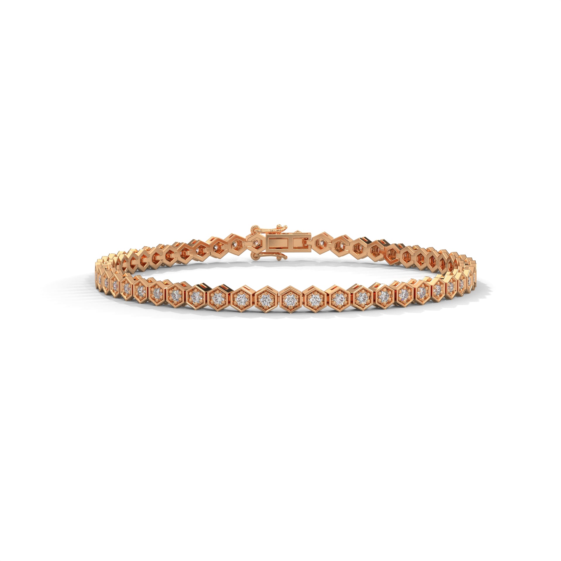 Hazel Hexagon Link Diamond Bracelet