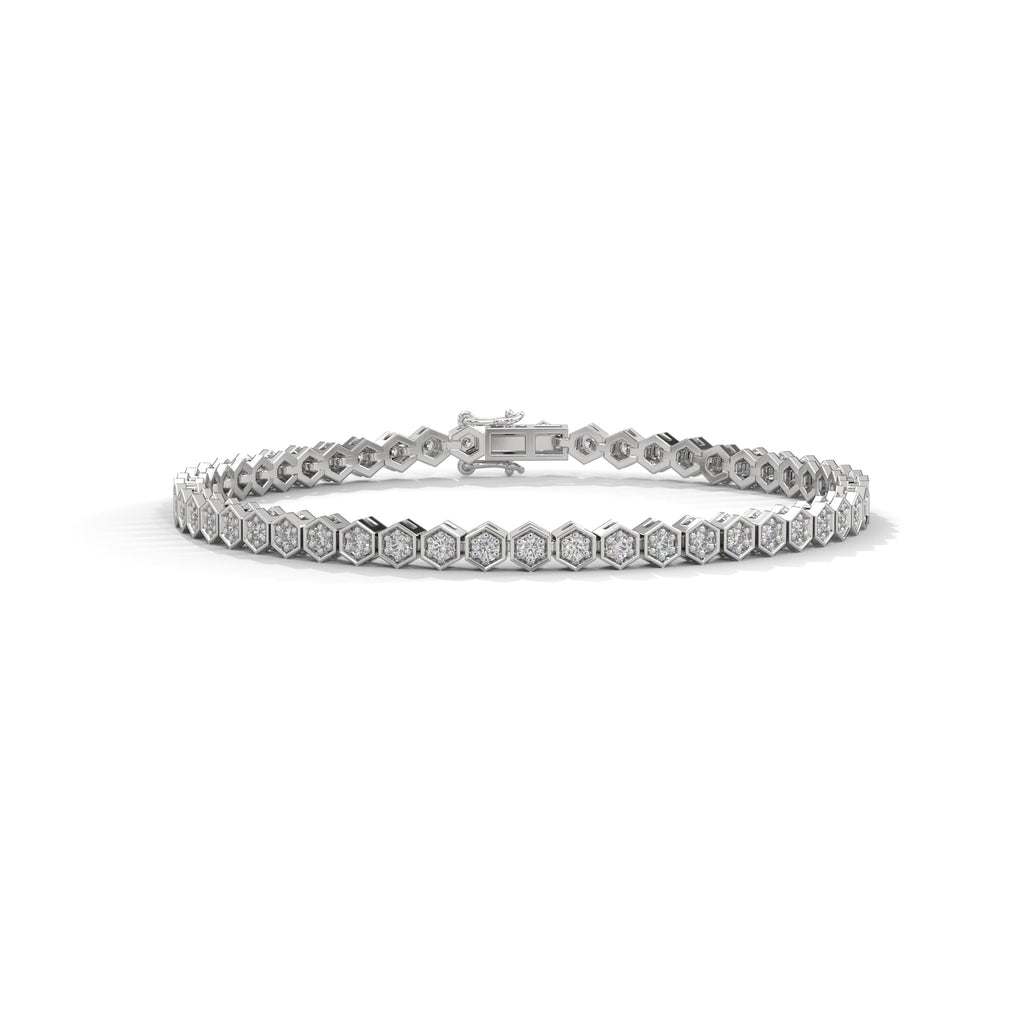 Hazel Hexagon Link Diamond Bracelet