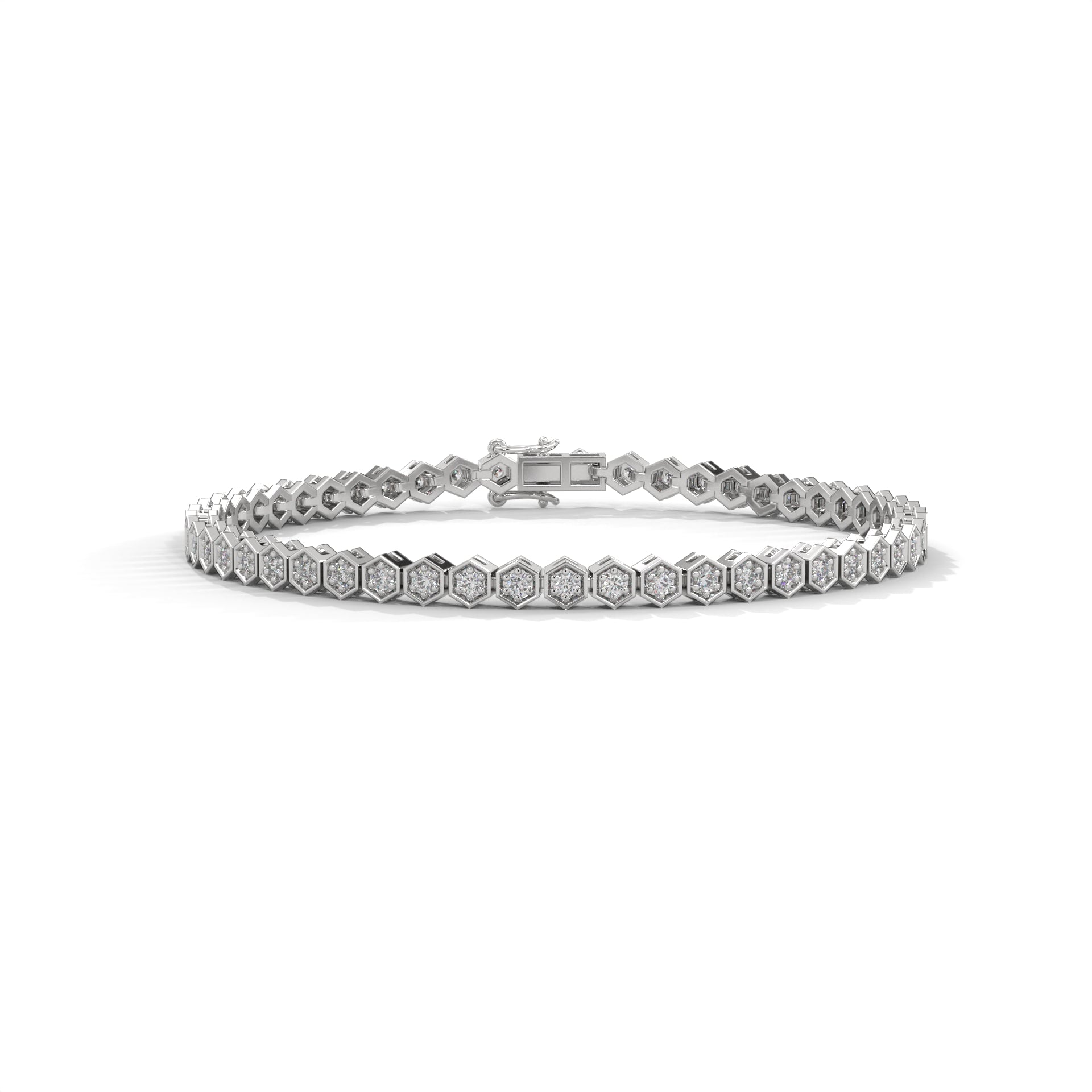 Hazel Hexagon Link Diamond Bracelet