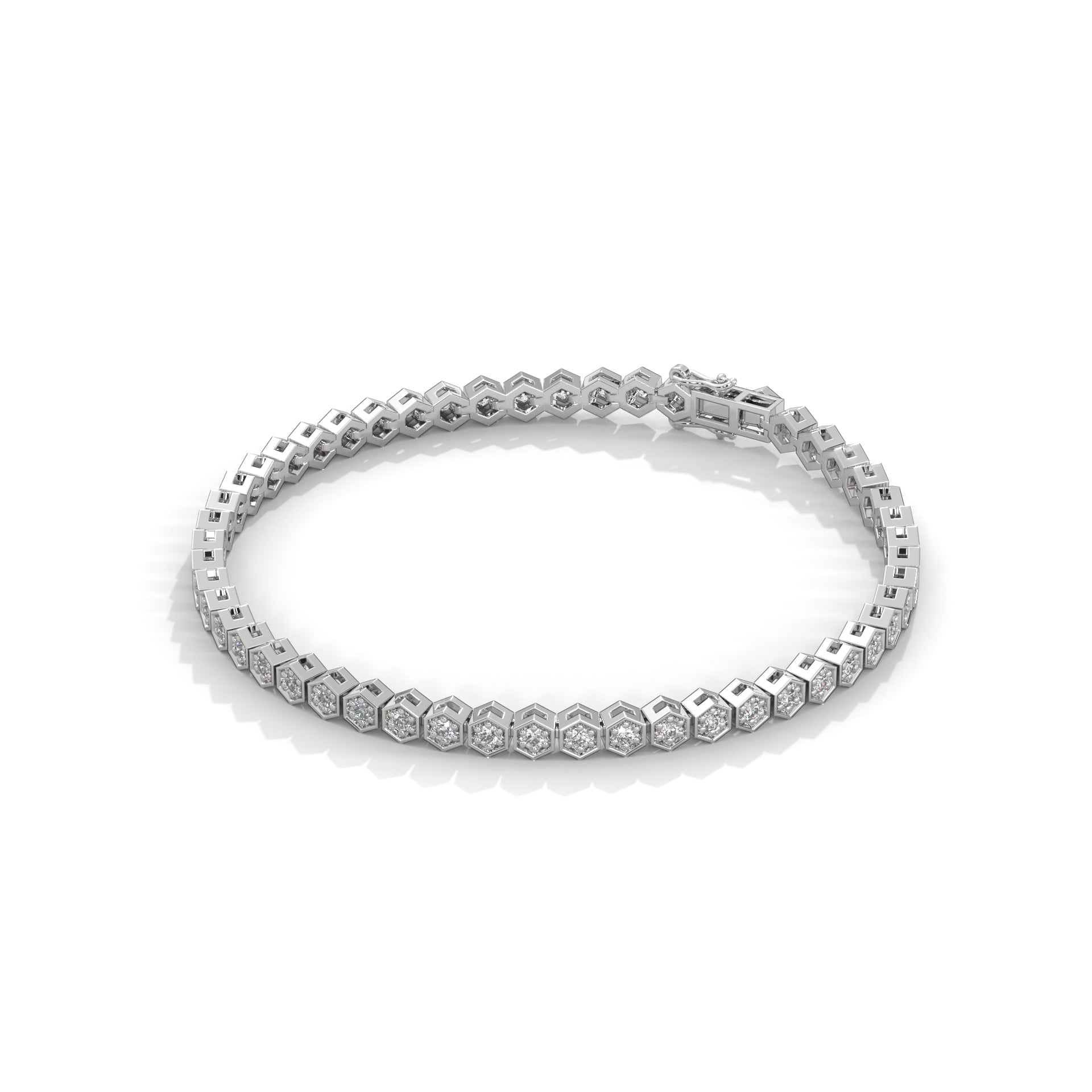 Hazel Hexagon Link Diamond Bracelet