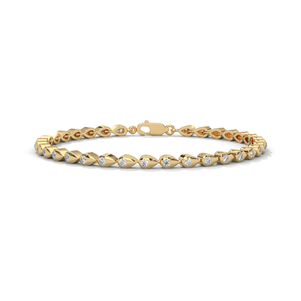 Perrine Pear Link Diamond Bracelet