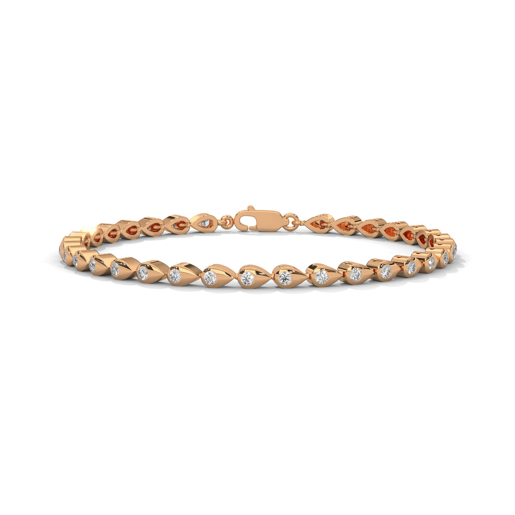 Perrine Pear Link Diamond Bracelet