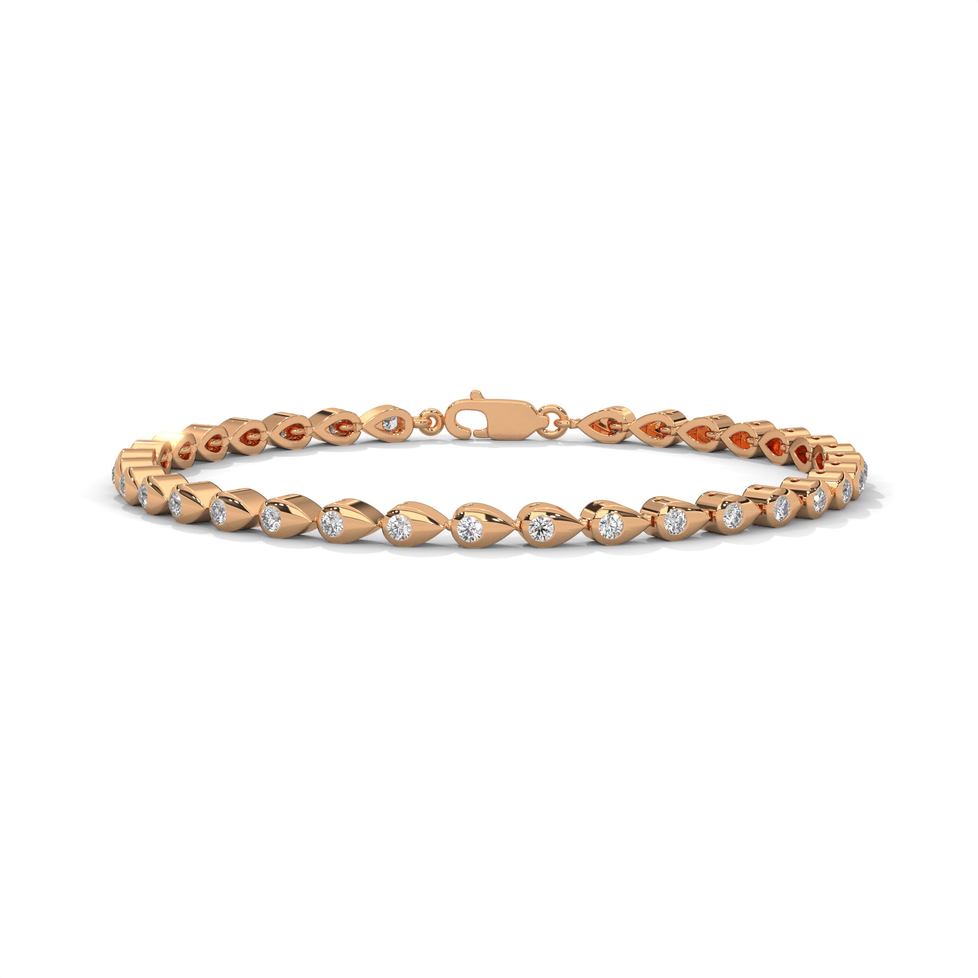 Perrine Pear Link Diamond Bracelet