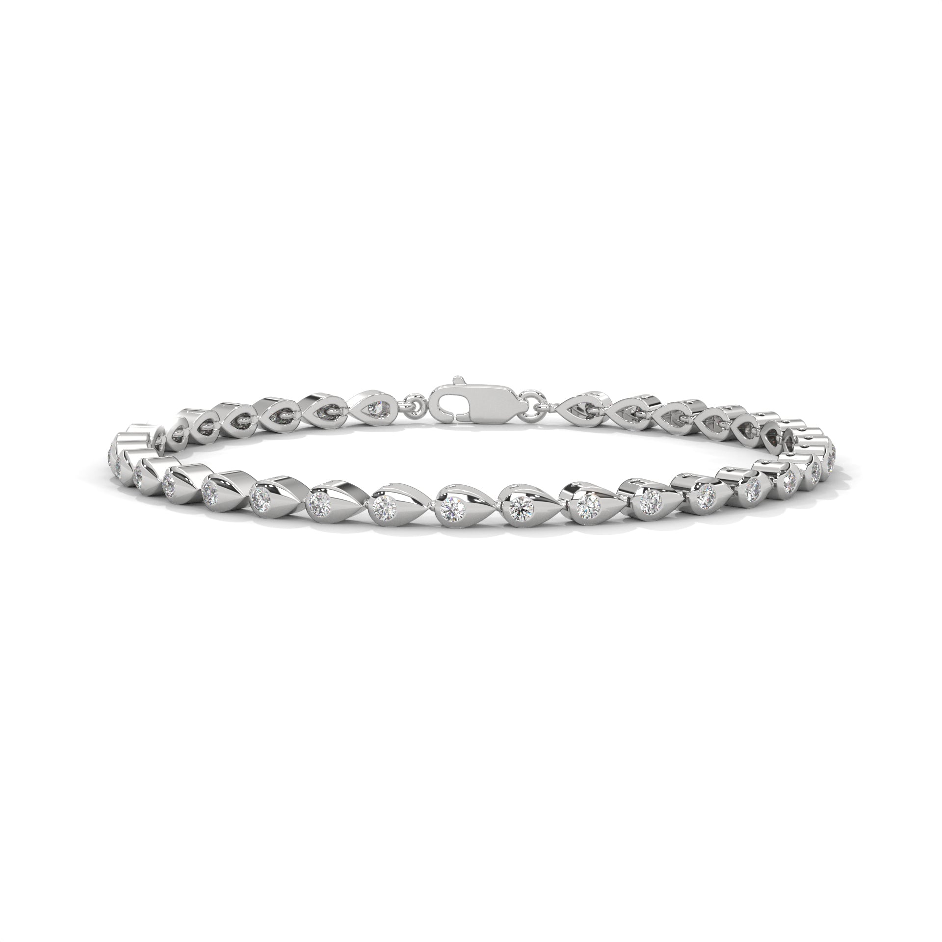 Perrine Pear Link Diamond Bracelet