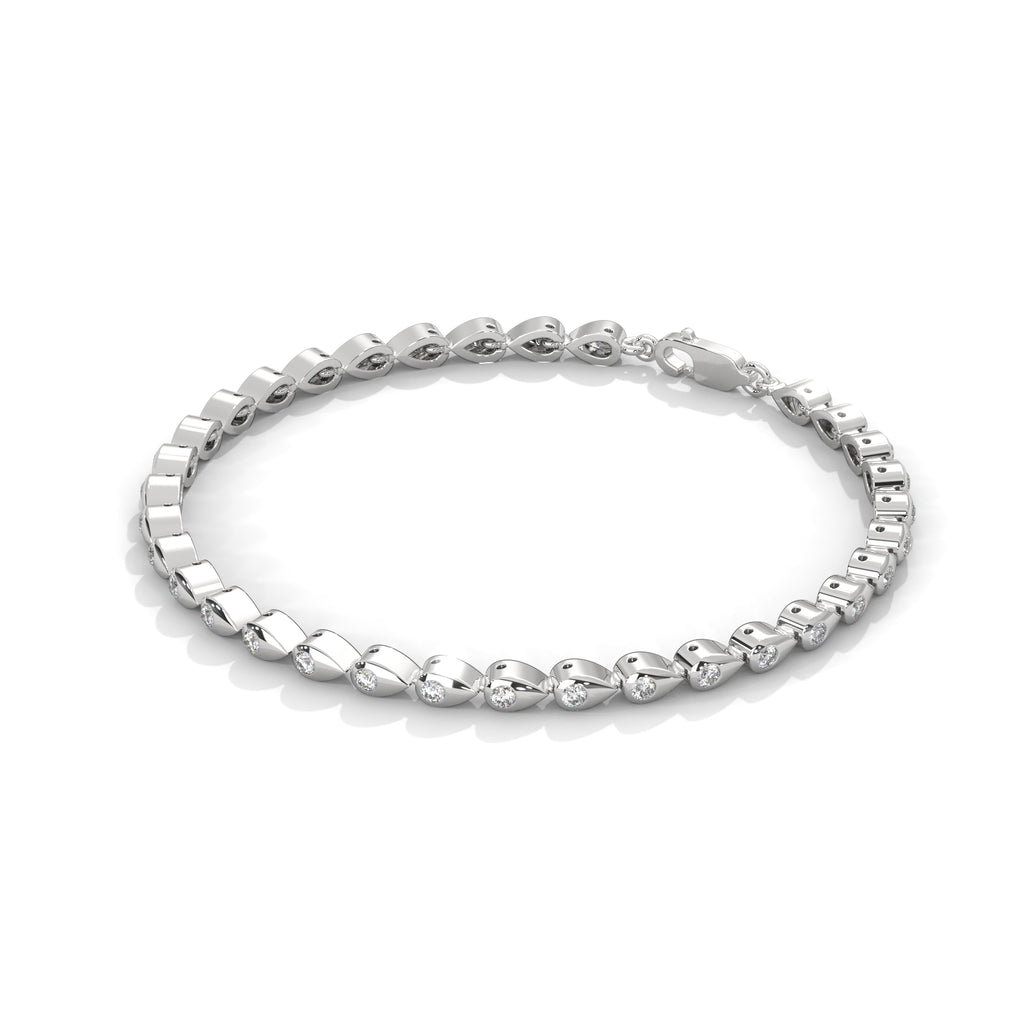 Perrine Pear Link Diamond Bracelet