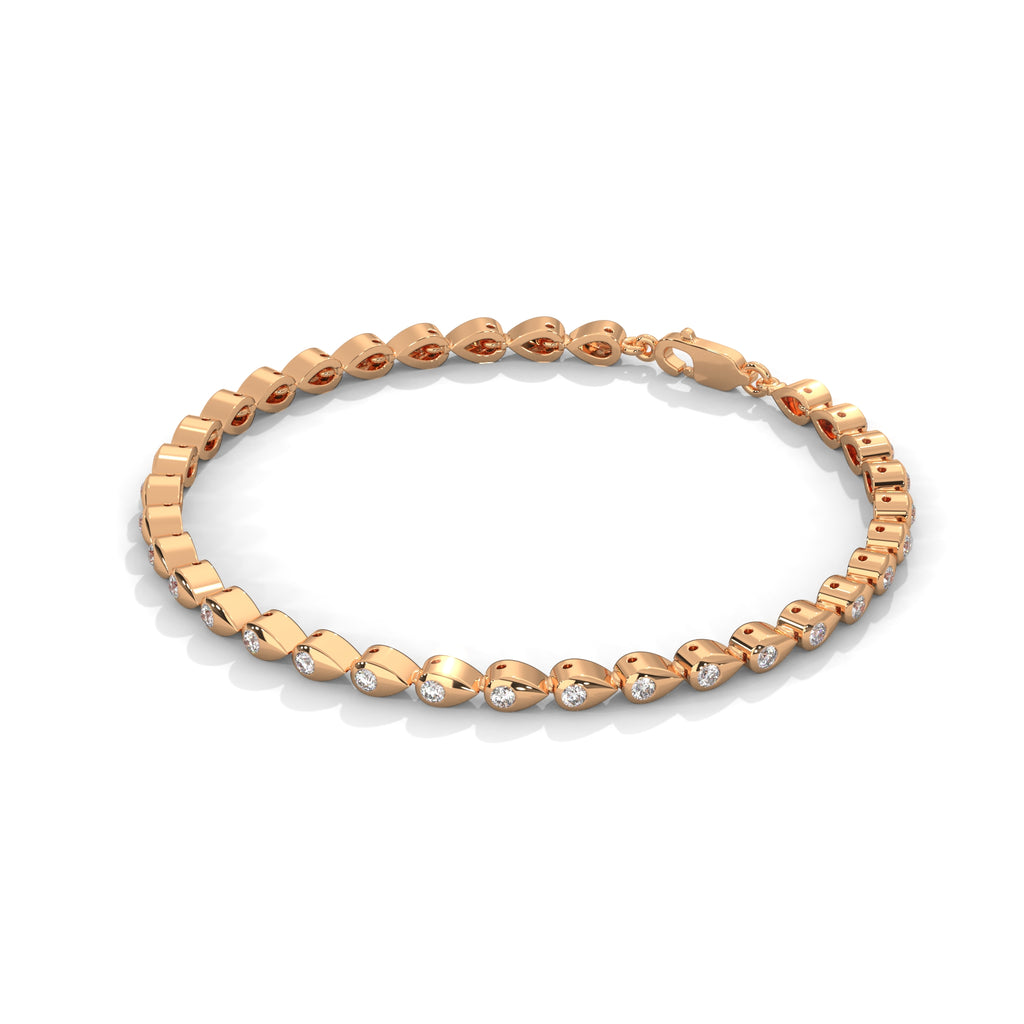Perrine Pear Link Diamond Bracelet