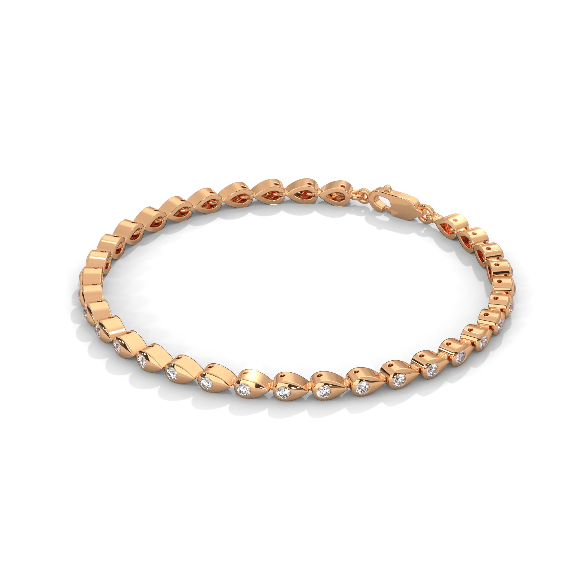 Perrine Pear Link Diamond Bracelet