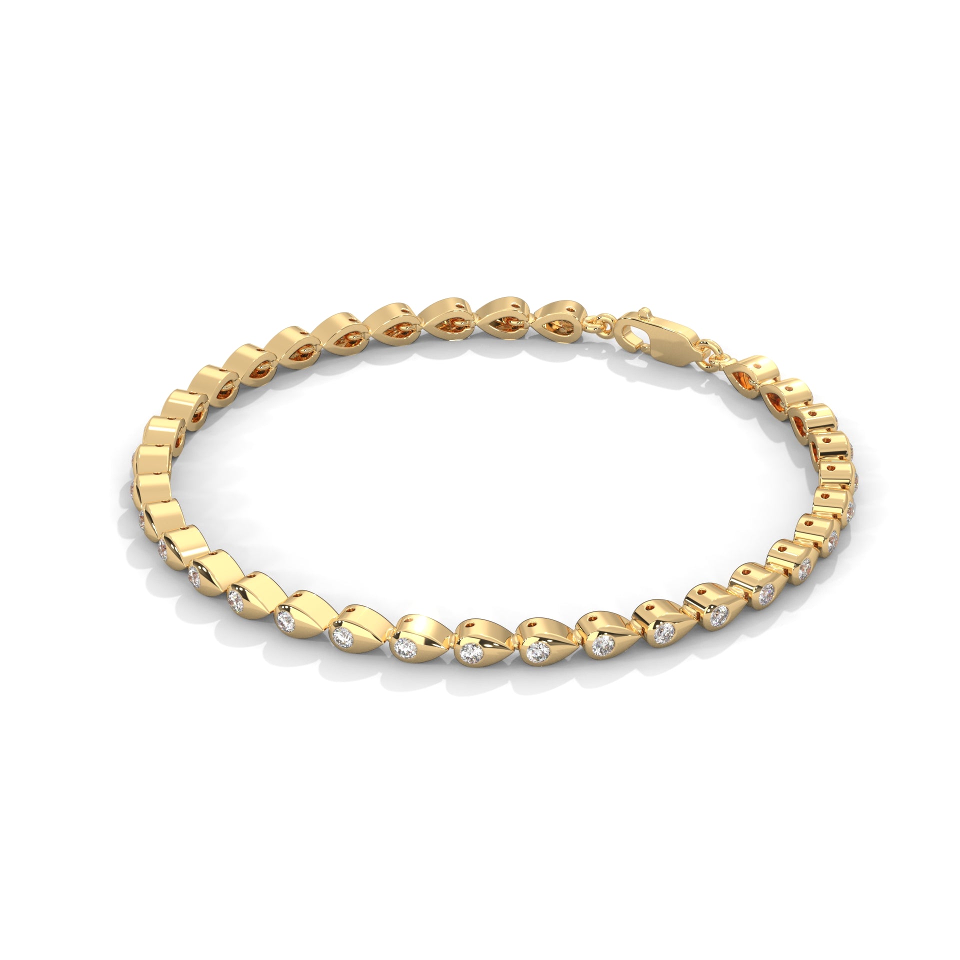Perrine Pear Link Diamond Bracelet