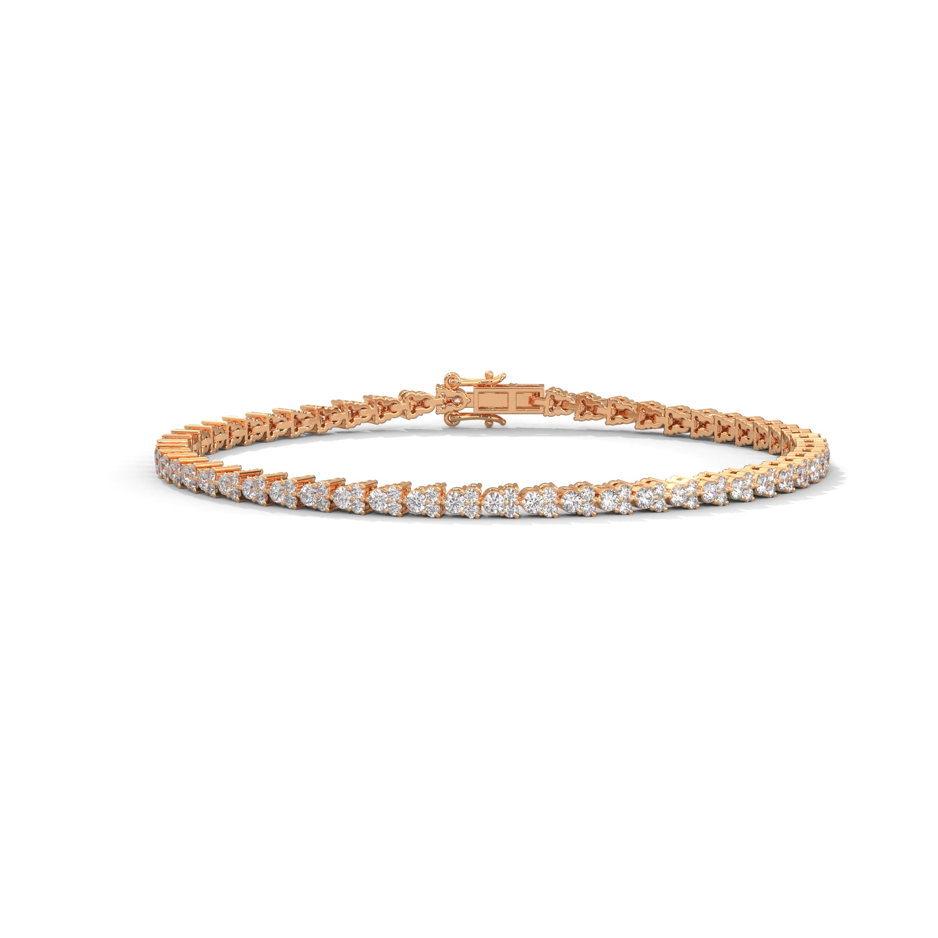 Beatrice Trio Cluster Diamond Tennis Bracelet