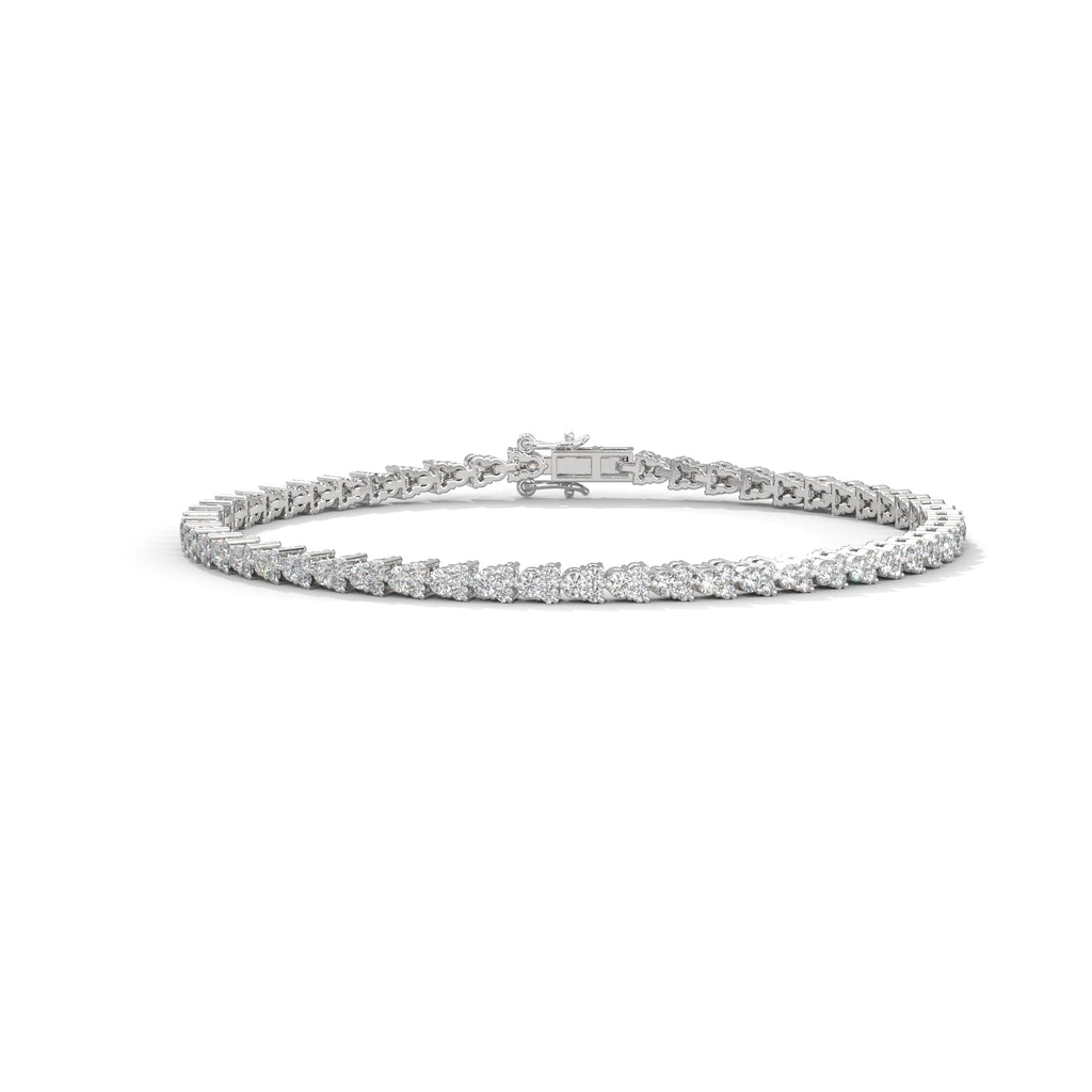 Beatrice Trio Cluster Diamond Tennis Bracelet