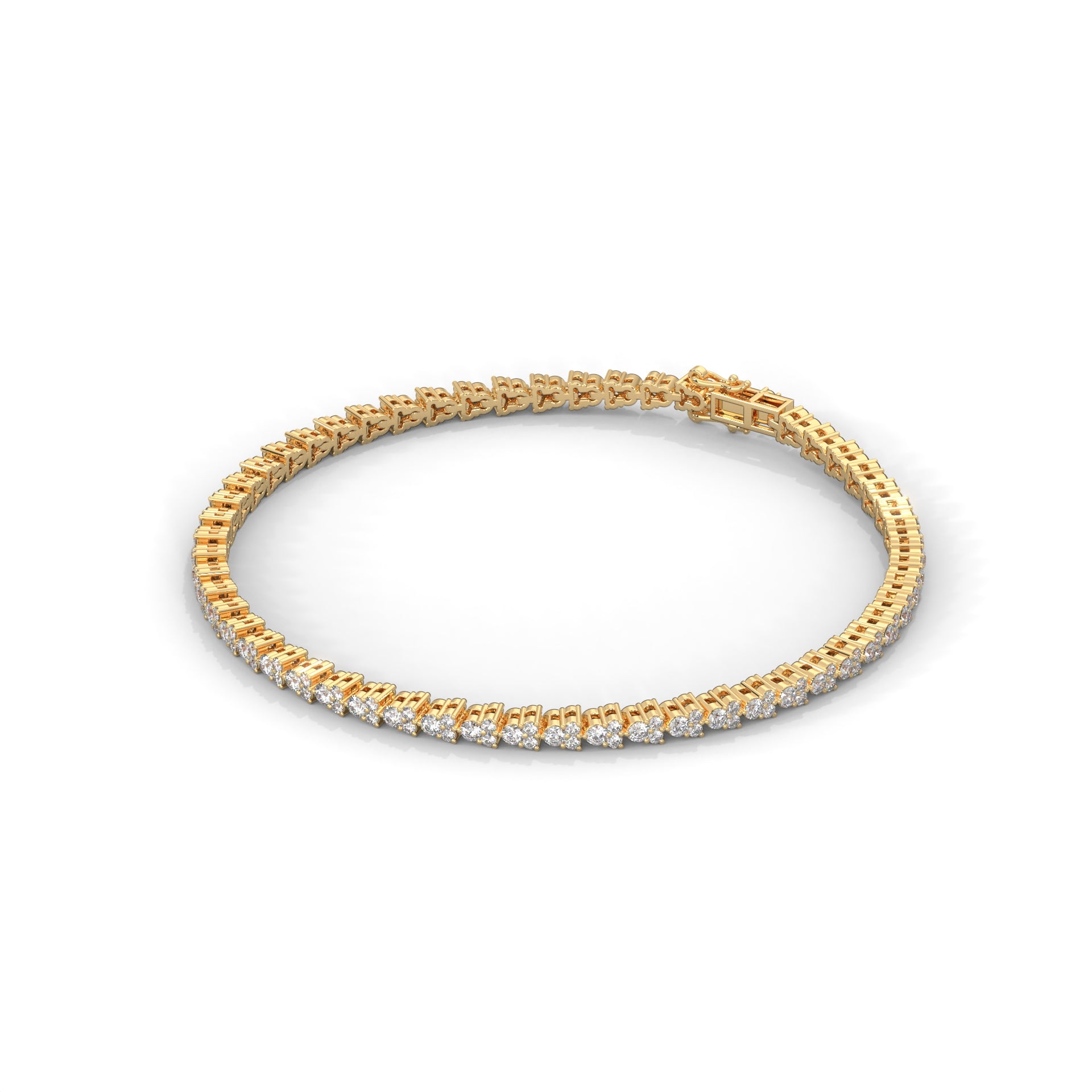 Beatrice Trio Cluster Diamond Tennis Bracelet