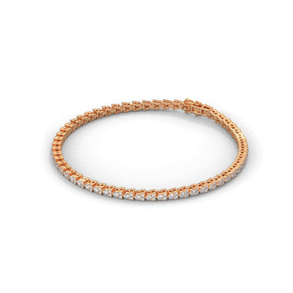 Beatrice Trio Cluster Diamond Tennis Bracelet